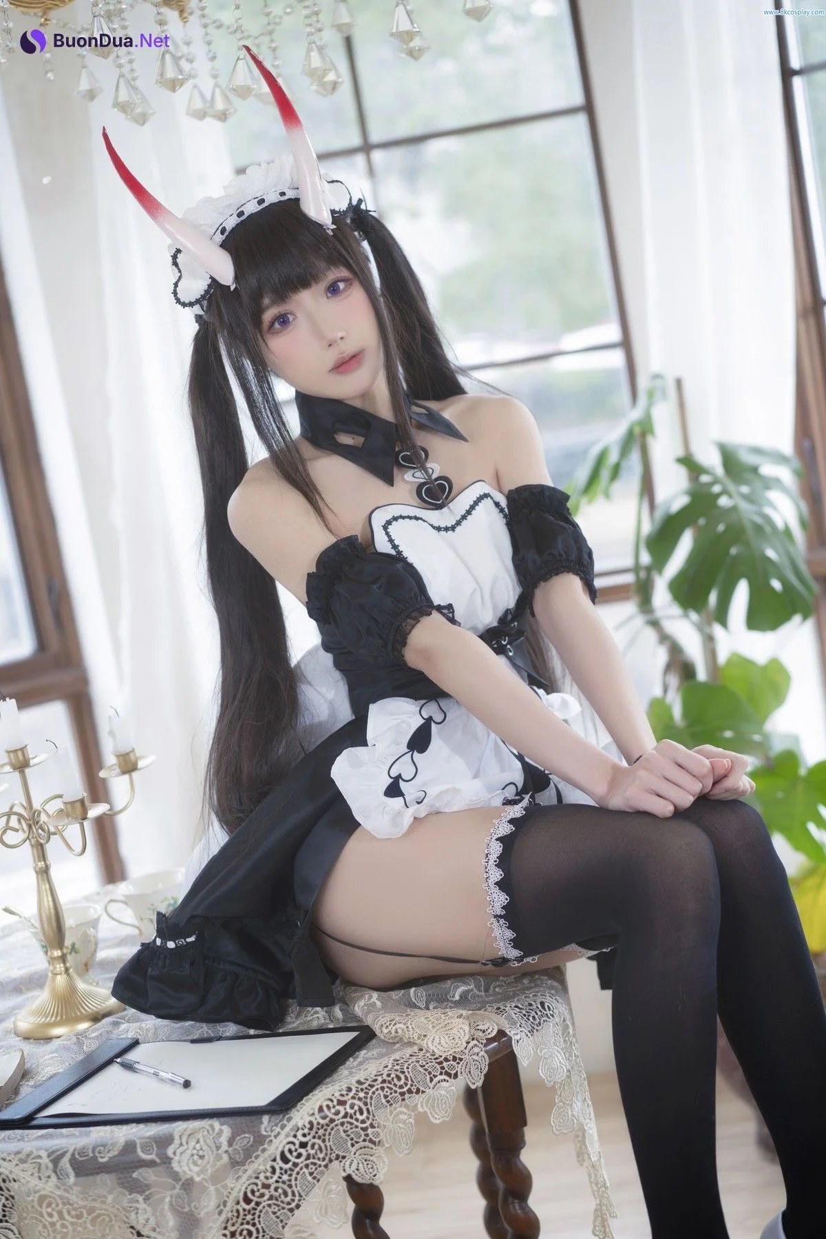 阿包也是兔娘 Cosplay 月舰长 能代女仆 - Photo 12