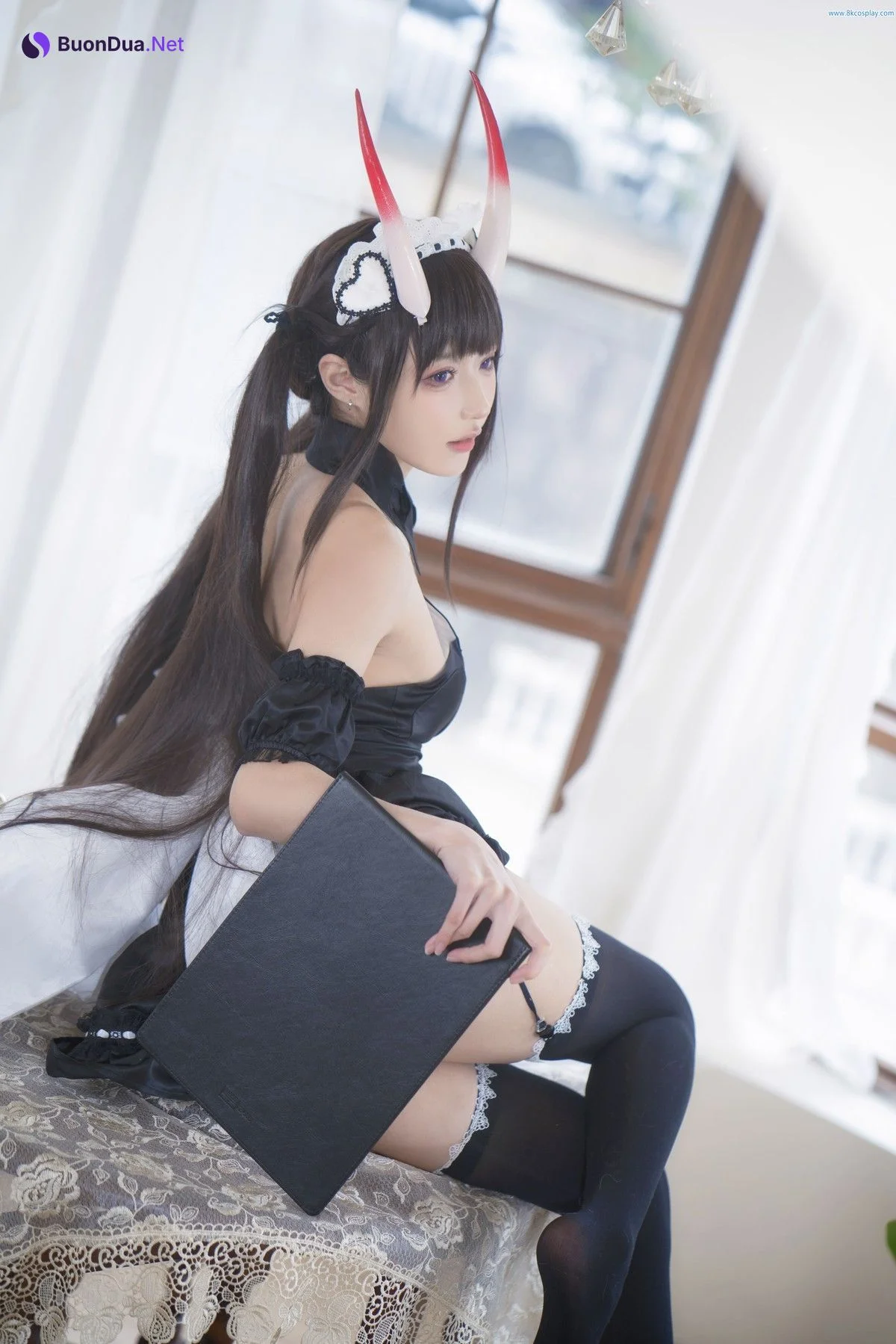 阿包也是兔娘 Cosplay 月舰长 能代女仆 - Photo 2