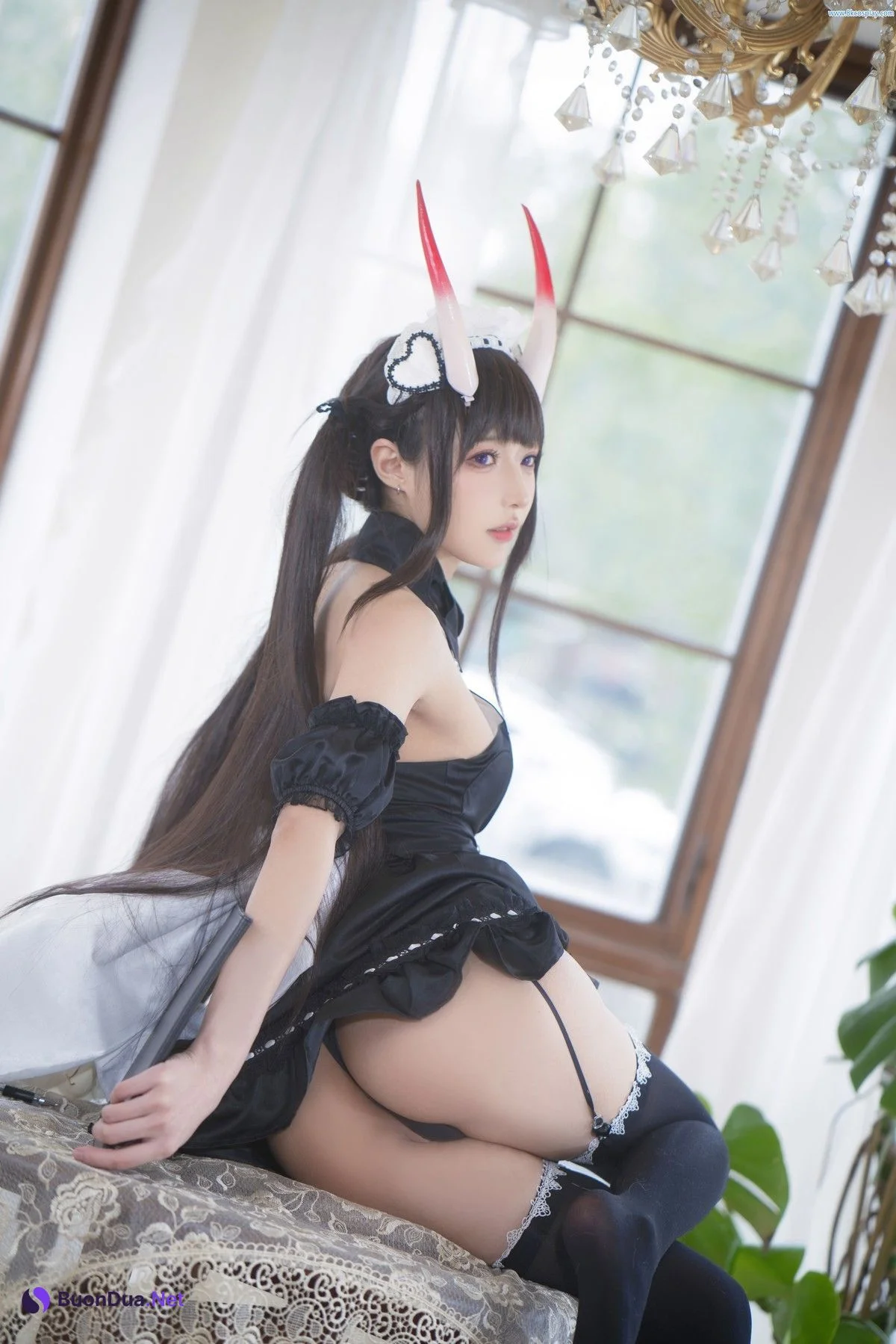 阿包也是兔娘 Cosplay 月舰长 能代女仆 - Photo 3