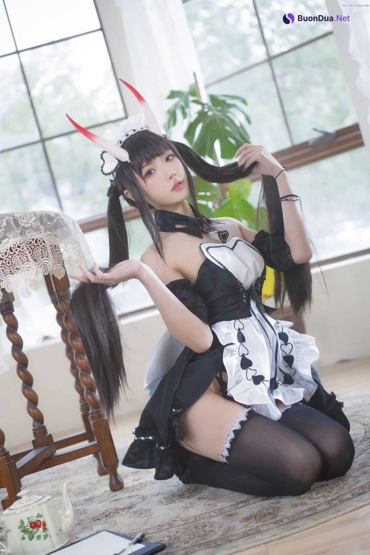 阿包也是兔娘 Cosplay 月舰长 能代女仆 - Photo 6