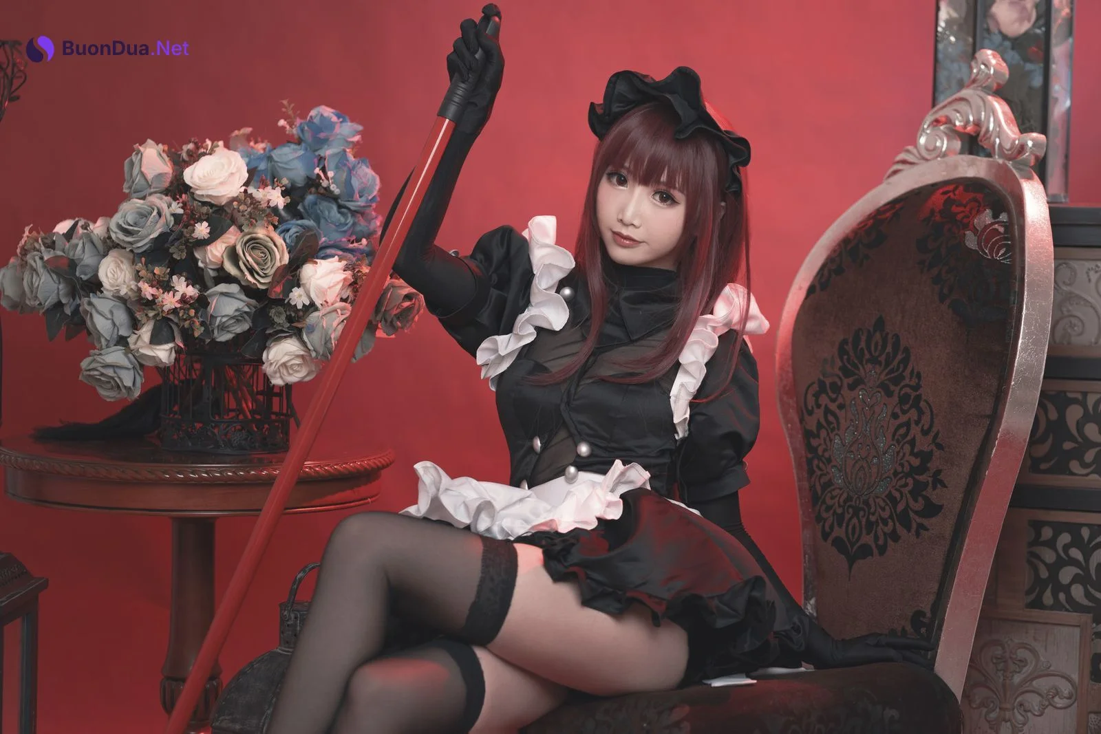 Cosplay 面饼仙儿 夕暮 斯卡哈女仆 - Photo 18