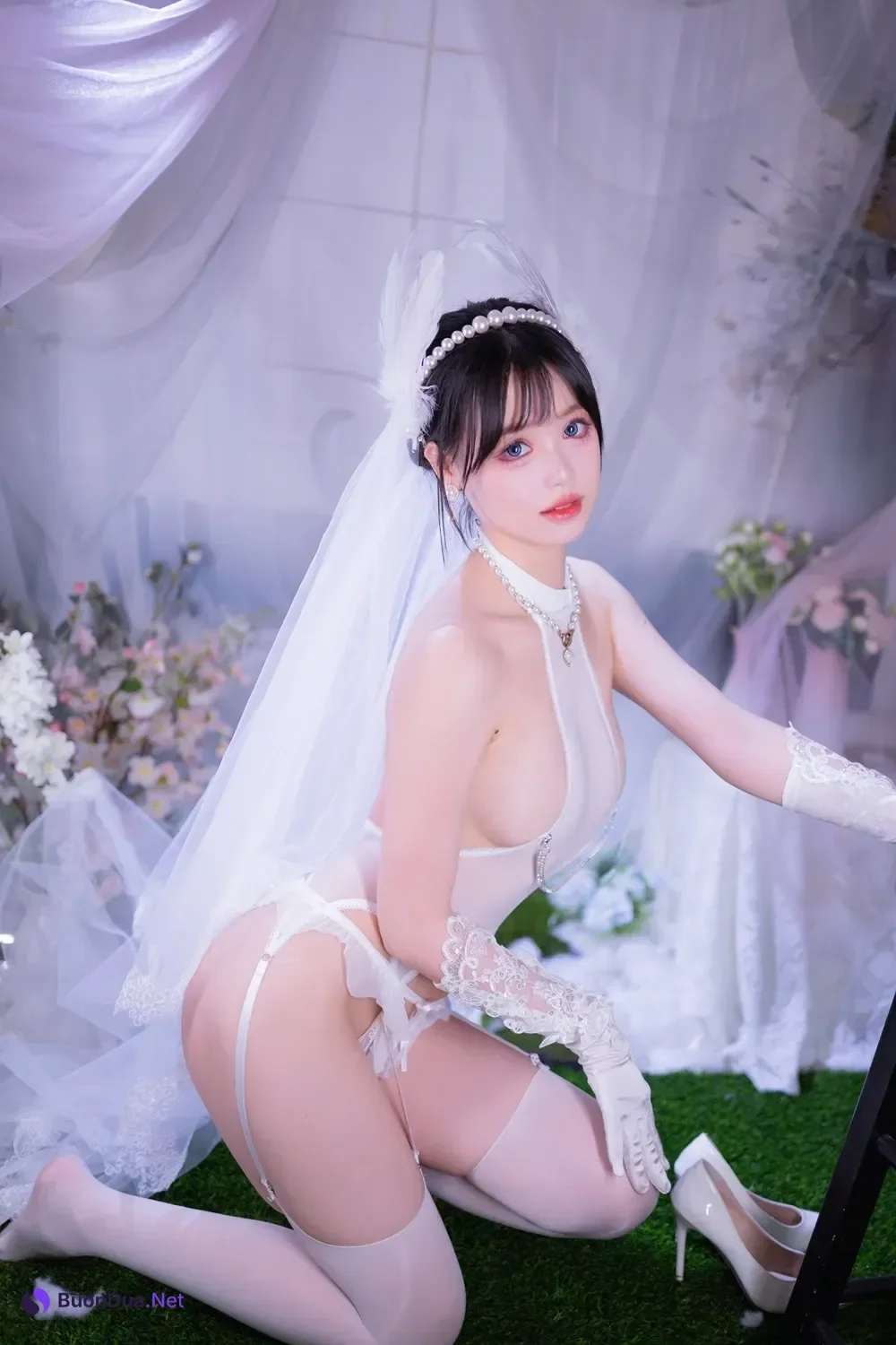 Cosplay 星黛鹿鹿 – 白丝花嫁 - Photo 16