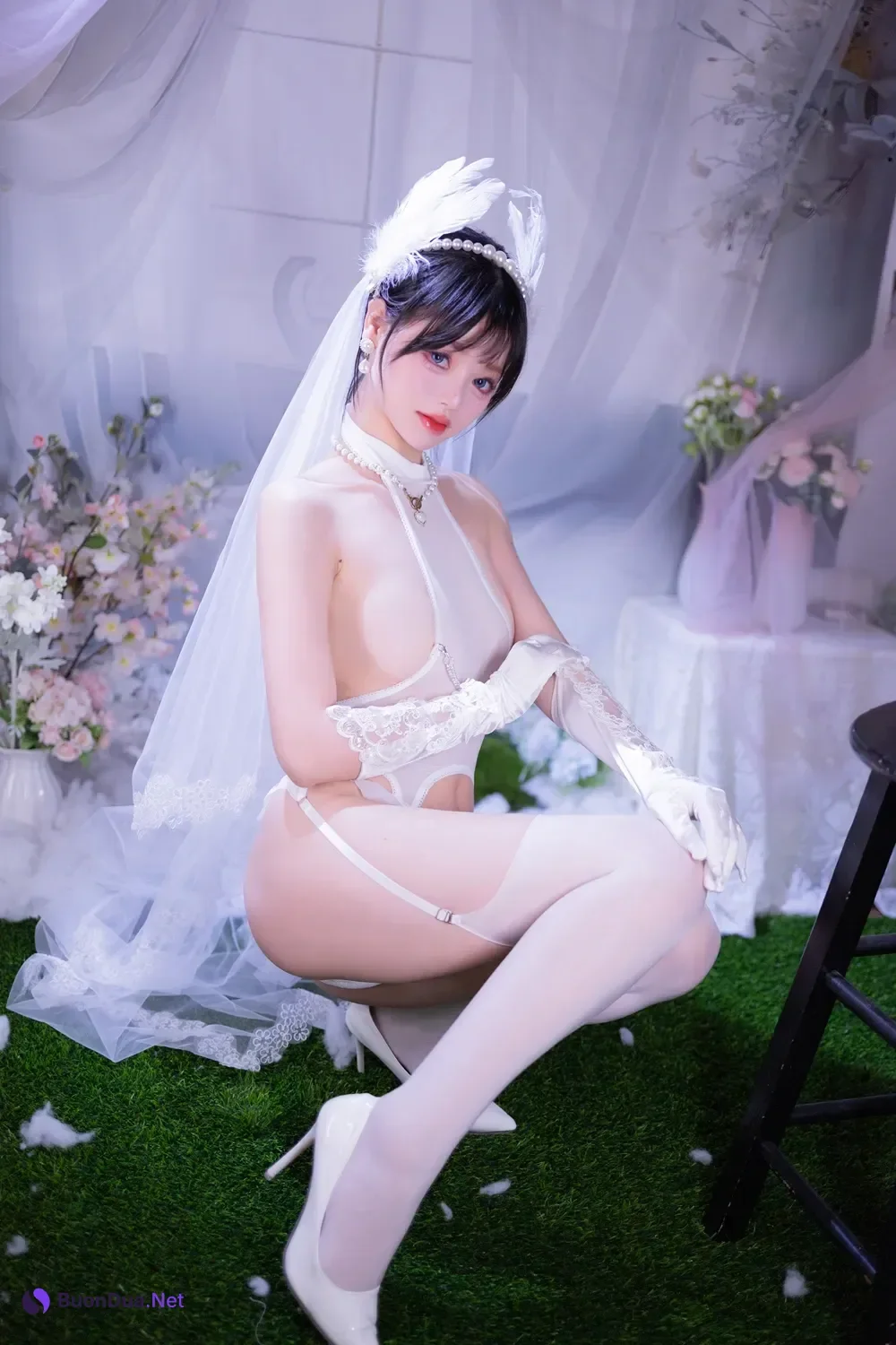 Cosplay 星黛鹿鹿 – 白丝花嫁 - Photo 17