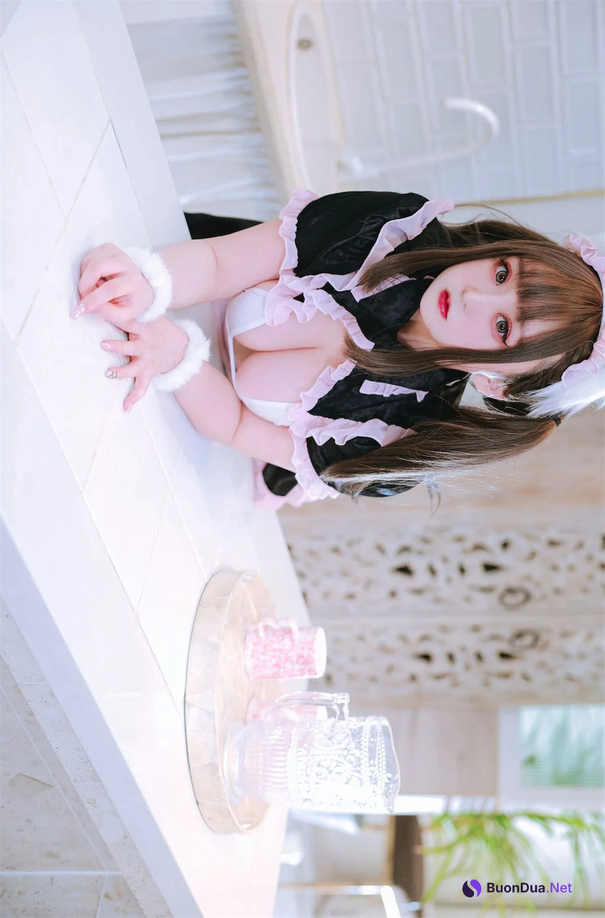 Cosplay 恩田直幸 猫耳黑粉女仆 - Photo 12