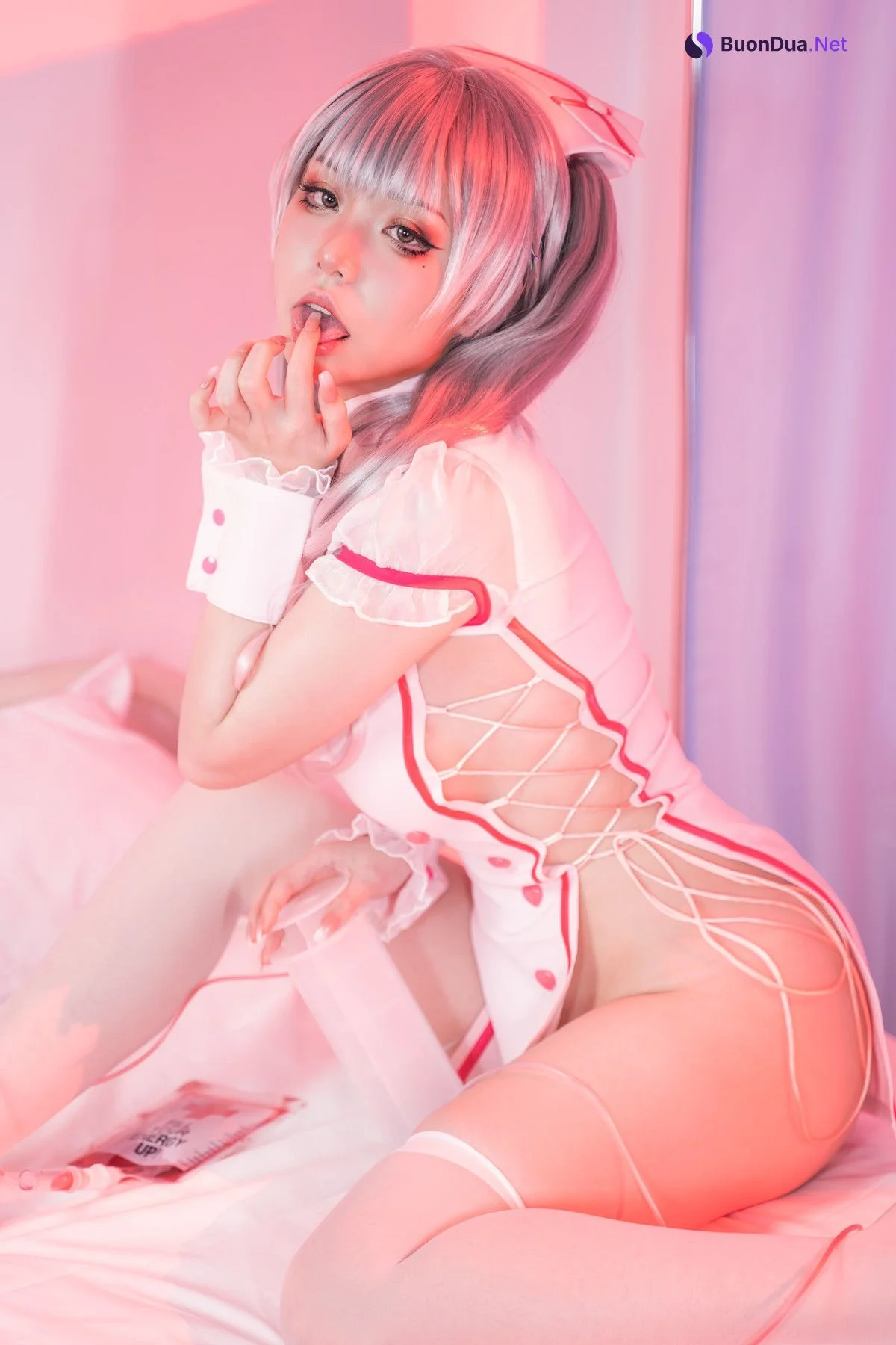 Cosplay 爆机少女喵小吉 粉红护士 - Photo 15