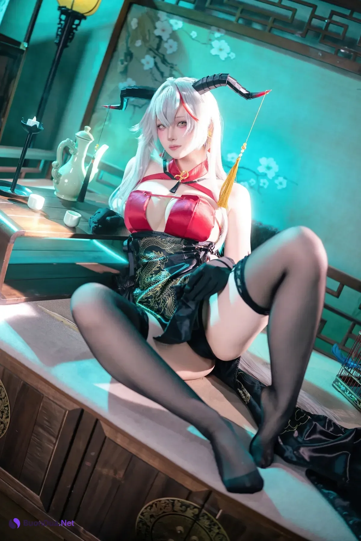 Cosplay 屿鱼 – 碧蓝航线 埃吉尔旗袍 - Photo 17