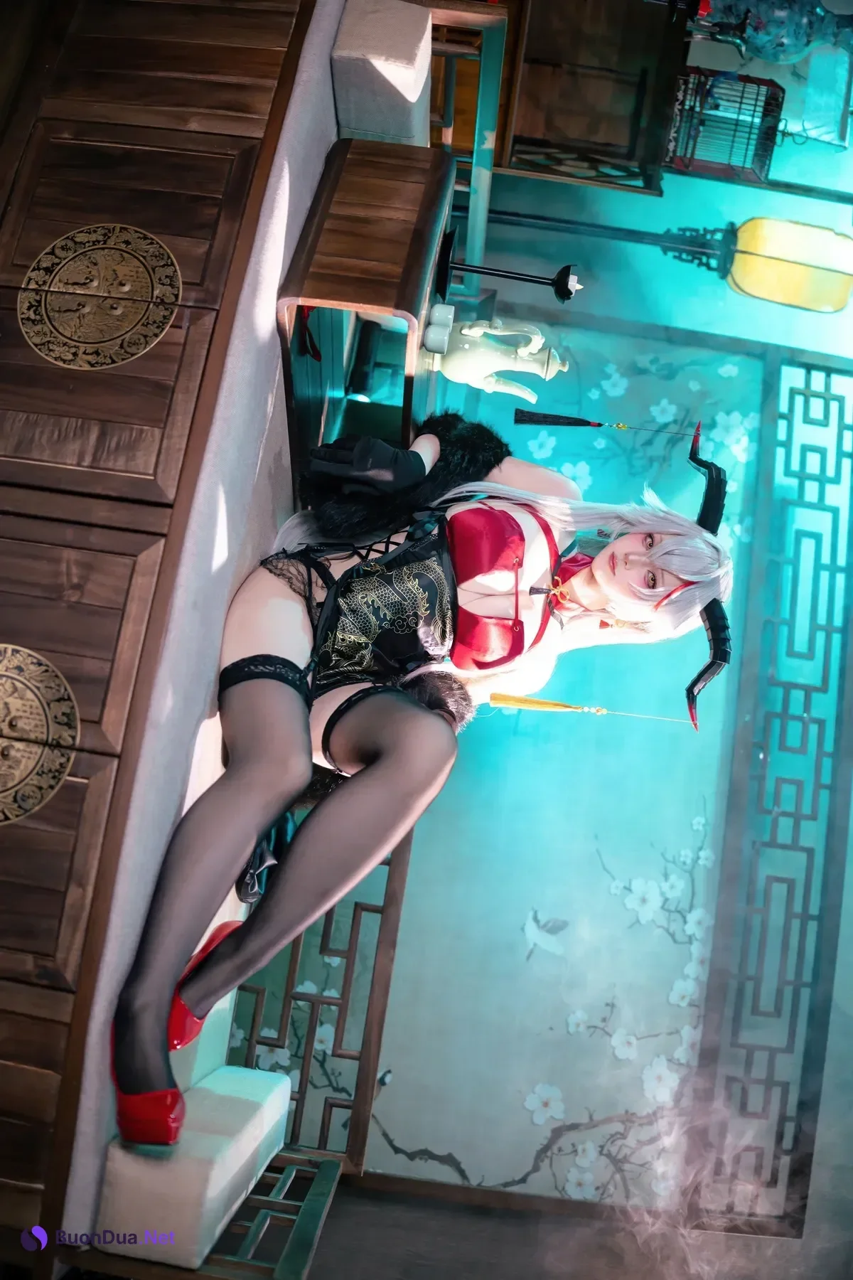 Cosplay 屿鱼 – 碧蓝航线 埃吉尔旗袍 - Photo 2