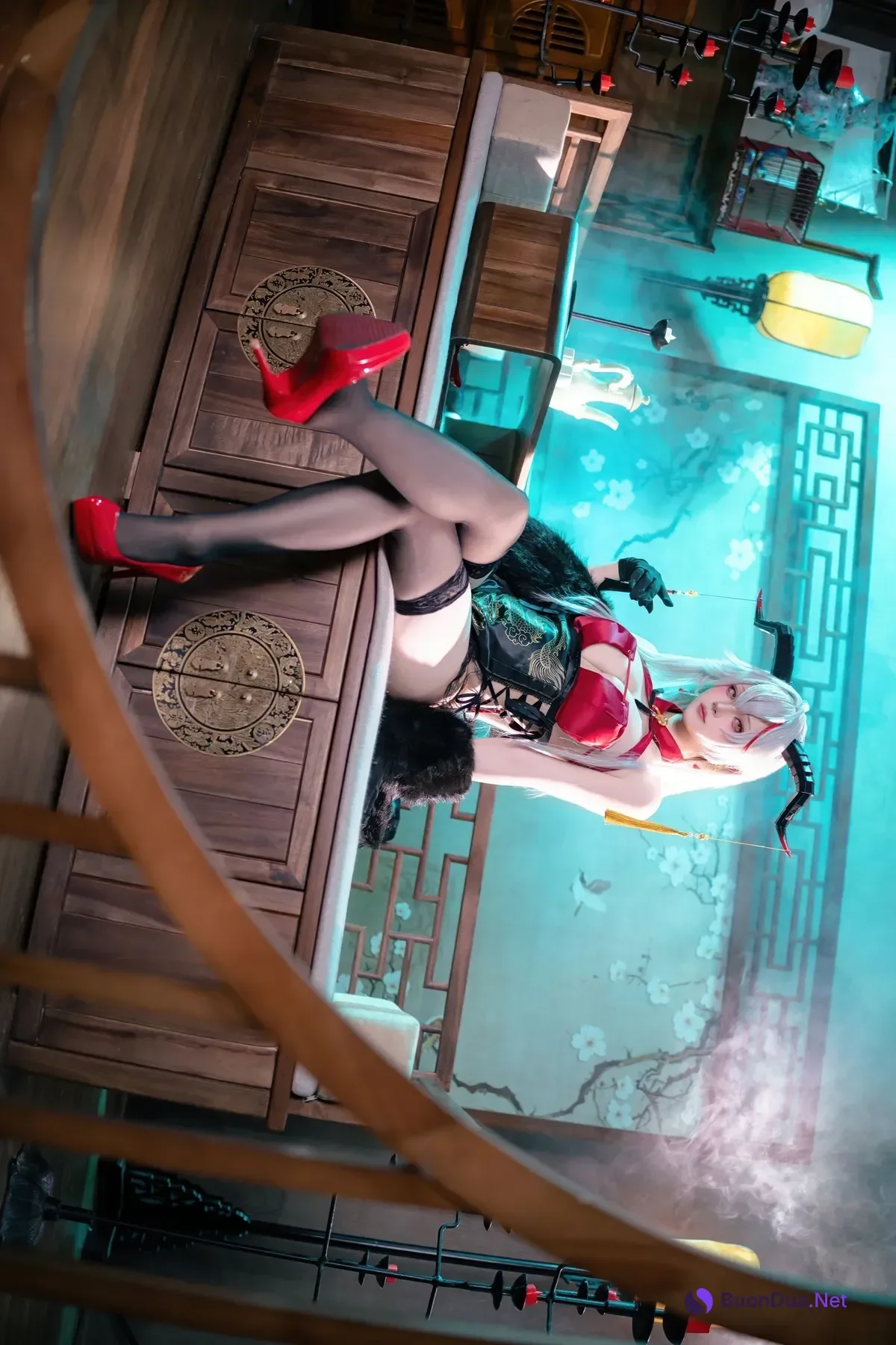 Cosplay 屿鱼 – 碧蓝航线 埃吉尔旗袍 - Photo 6