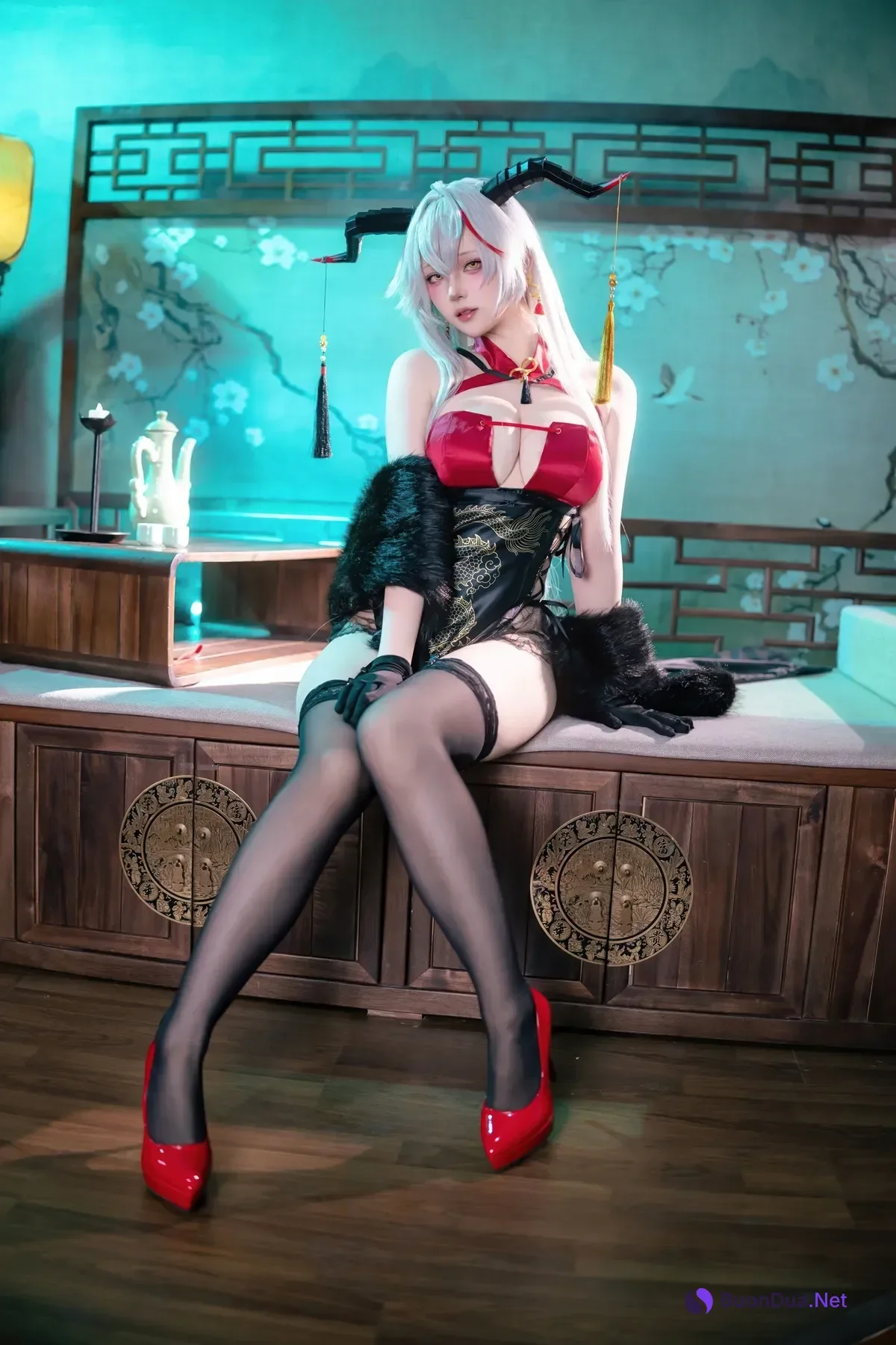Cosplay 屿鱼 – 碧蓝航线 埃吉尔旗袍 - Photo 8