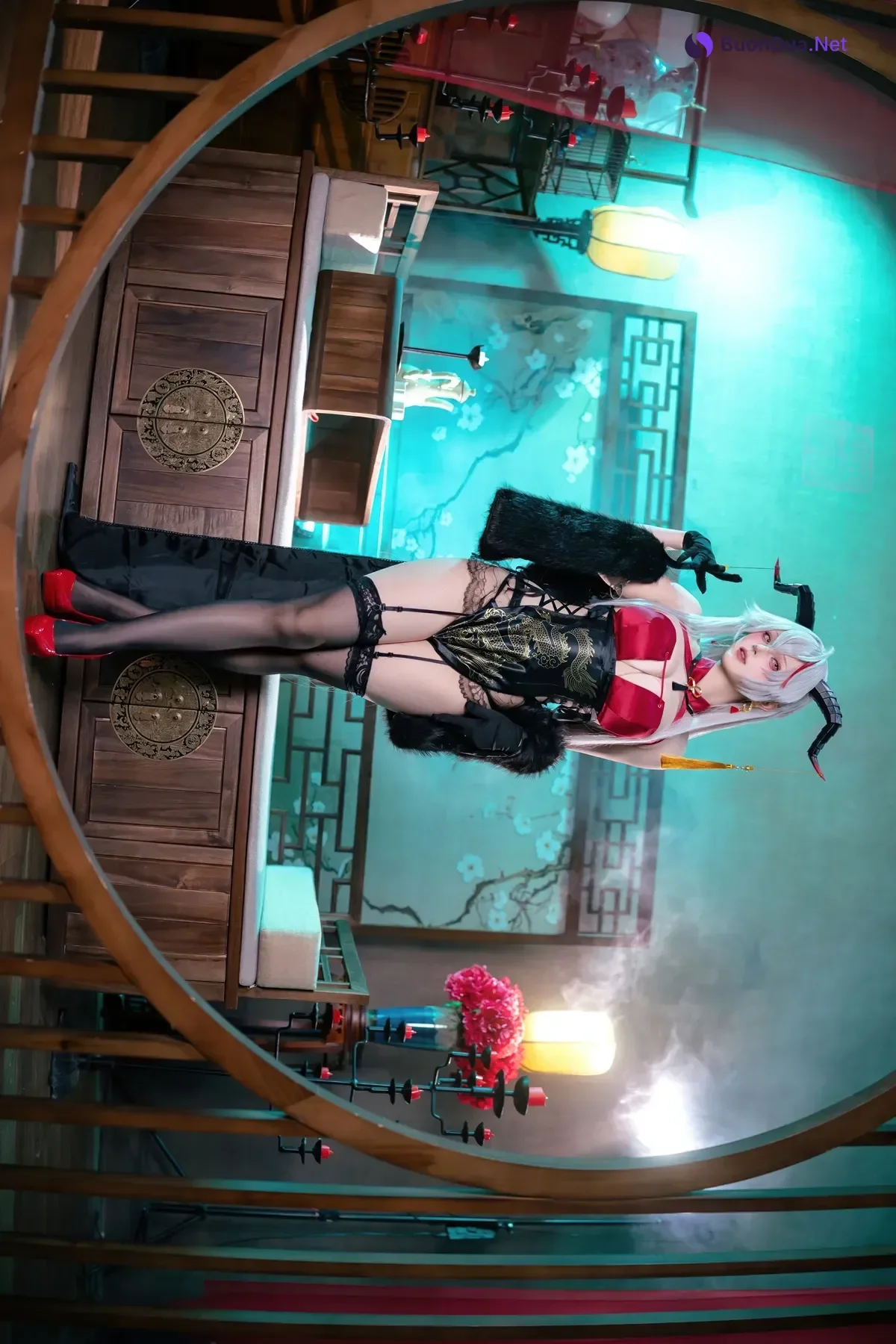 Cosplay 屿鱼 – 碧蓝航线 埃吉尔旗袍 - Photo 9