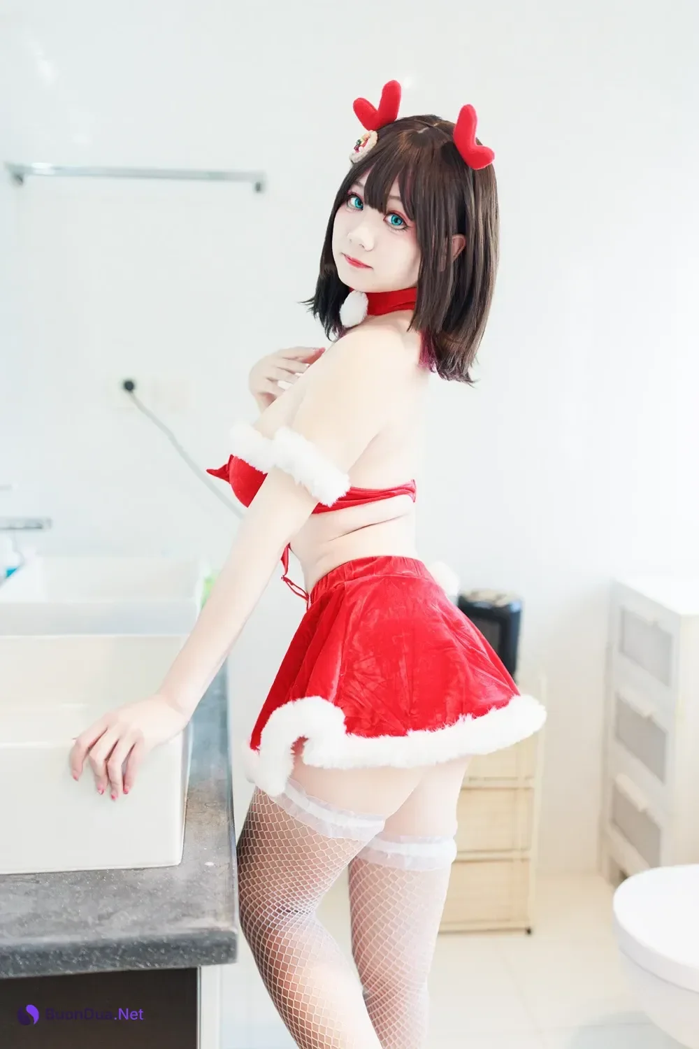 Cosplay 阿雪雪 – 圣诞居家 - Photo 12
