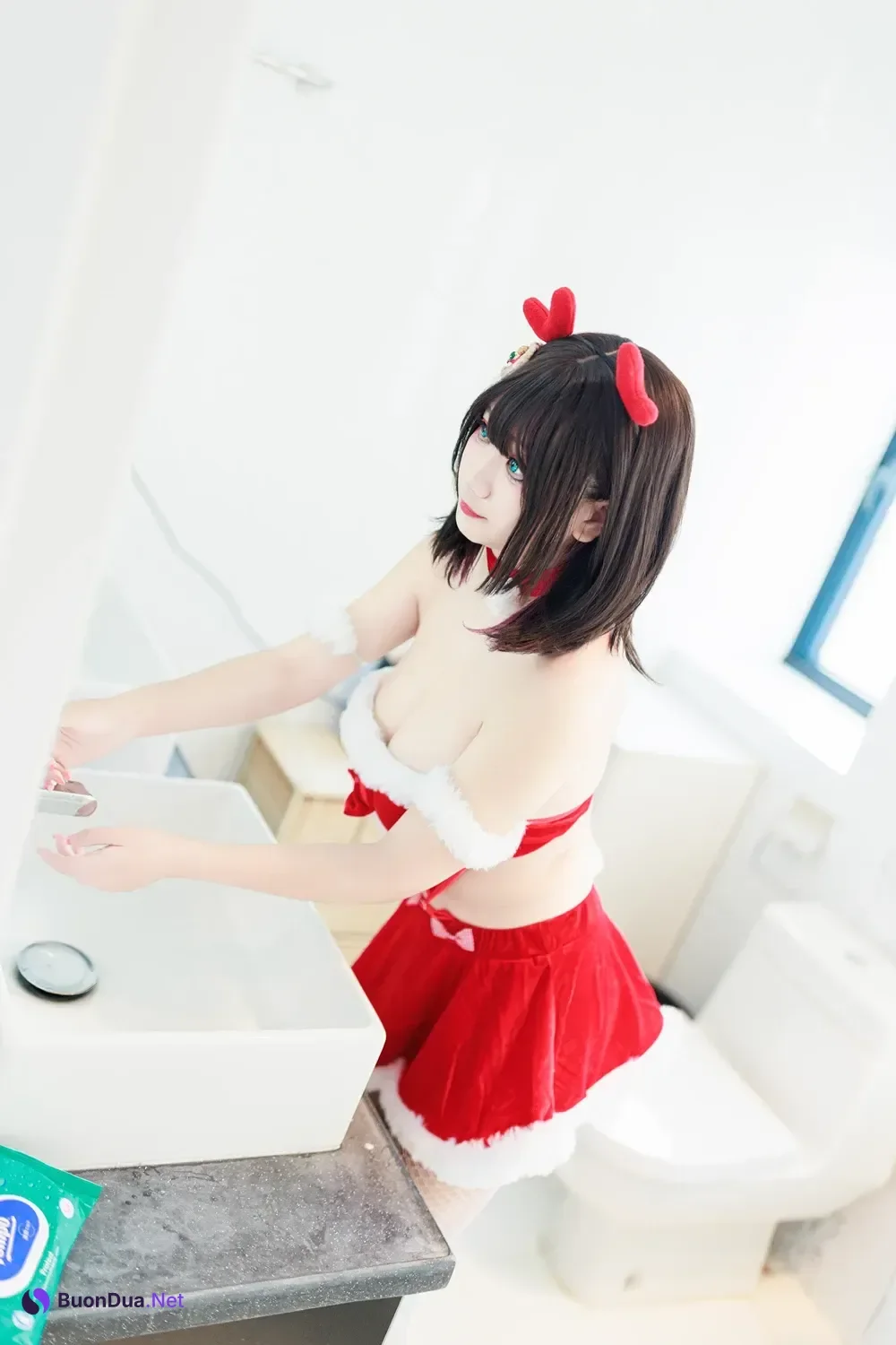 Cosplay 阿雪雪 – 圣诞居家 - Photo 13