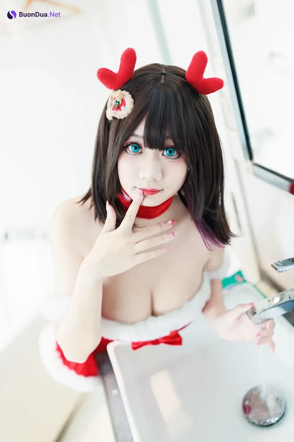 Cosplay 阿雪雪 – 圣诞居家 - Photo 15