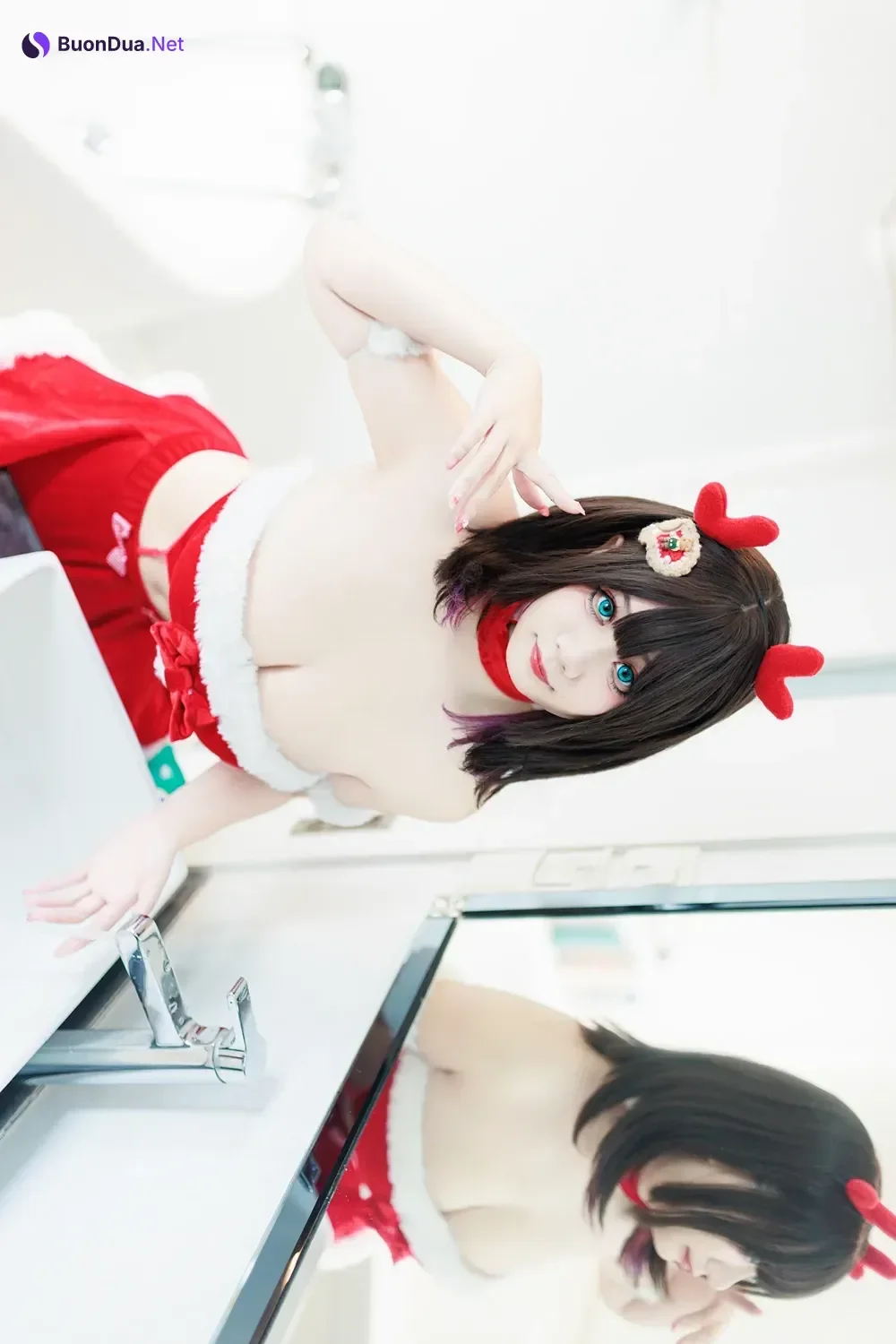 Cosplay 阿雪雪 – 圣诞居家 - Photo 16