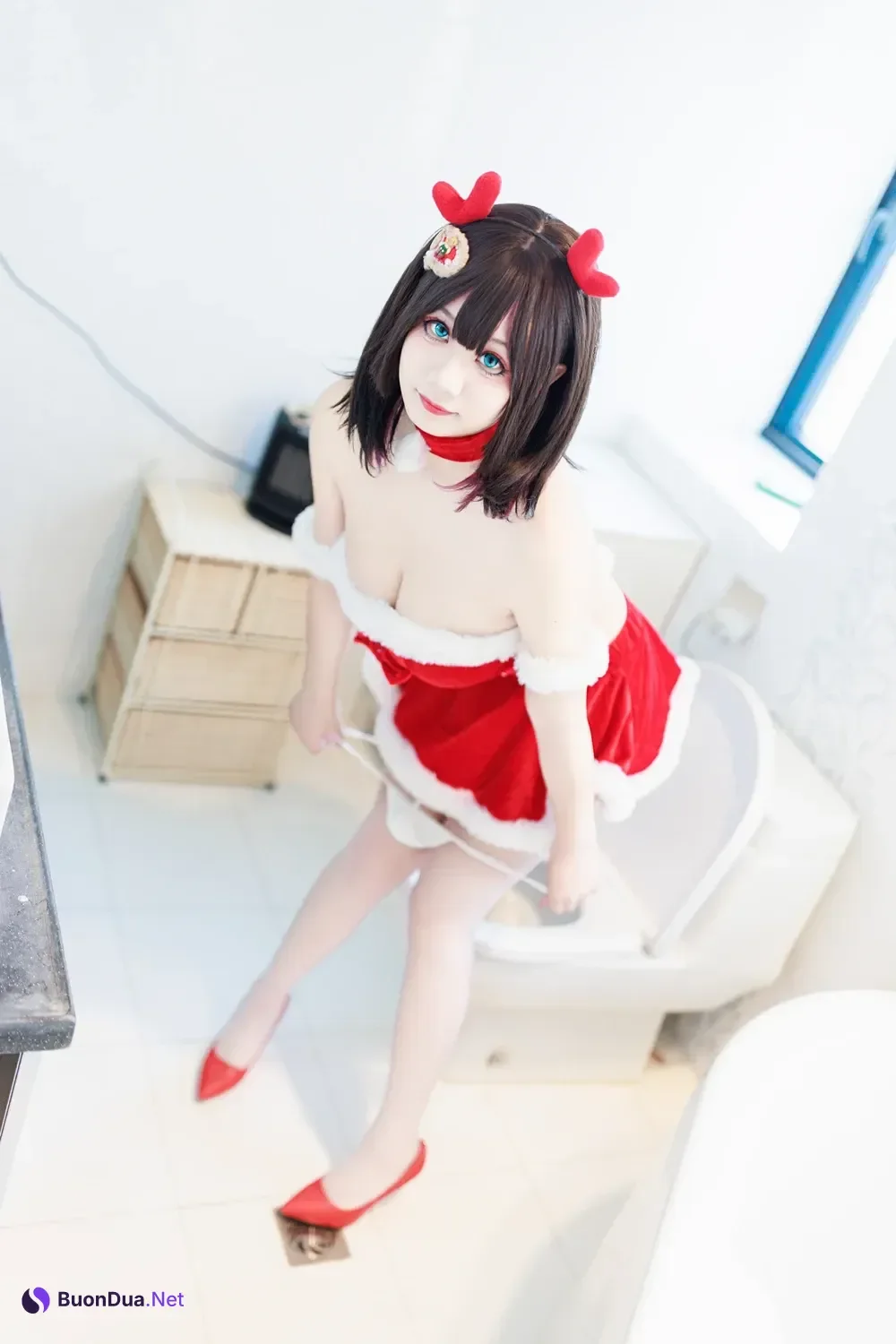 Cosplay 阿雪雪 – 圣诞居家 - Photo 3
