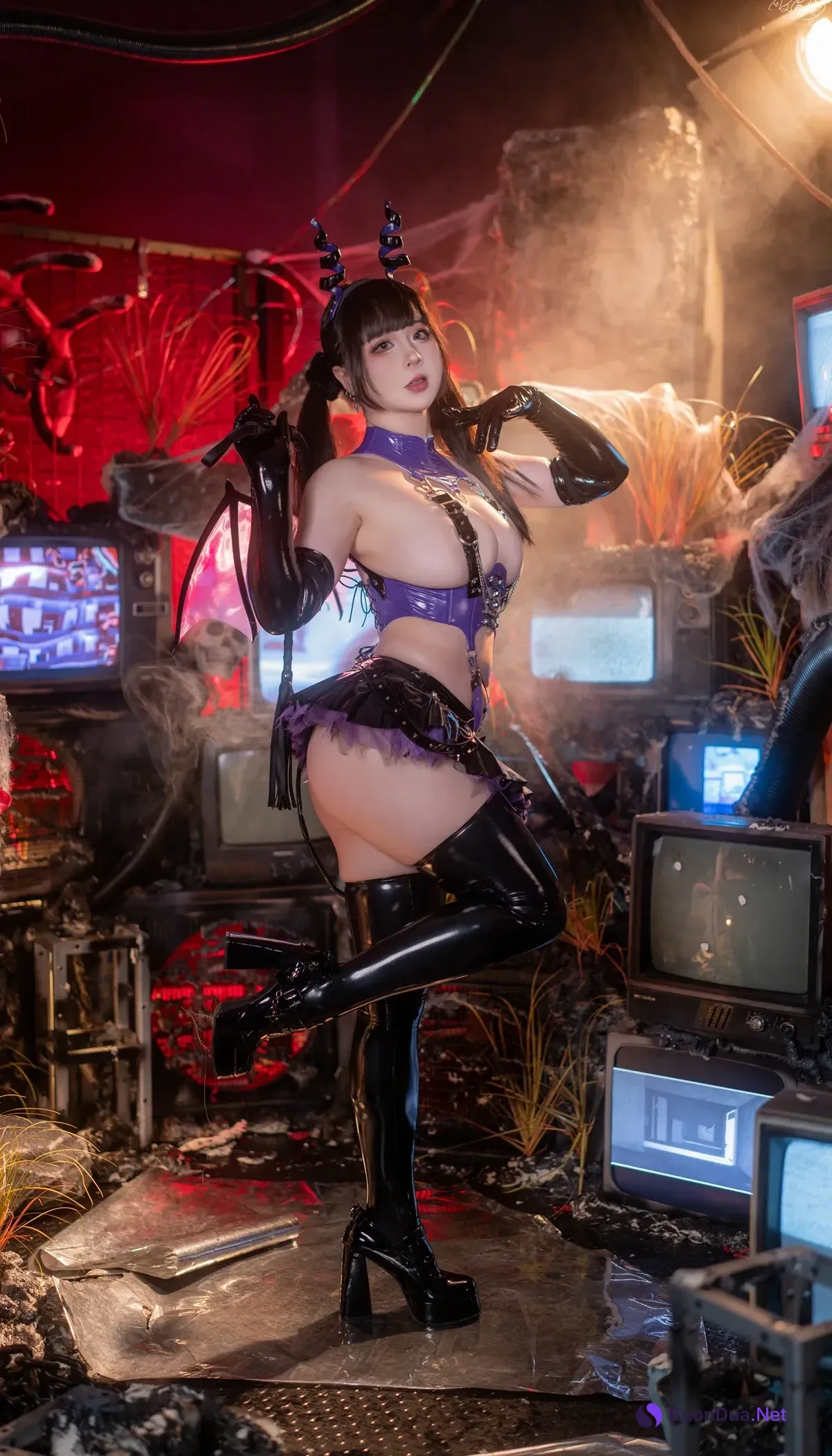 Cosplay 皮皮奶可可爱了啦 – 紫博魅 赛博魅魔 - Photo 2