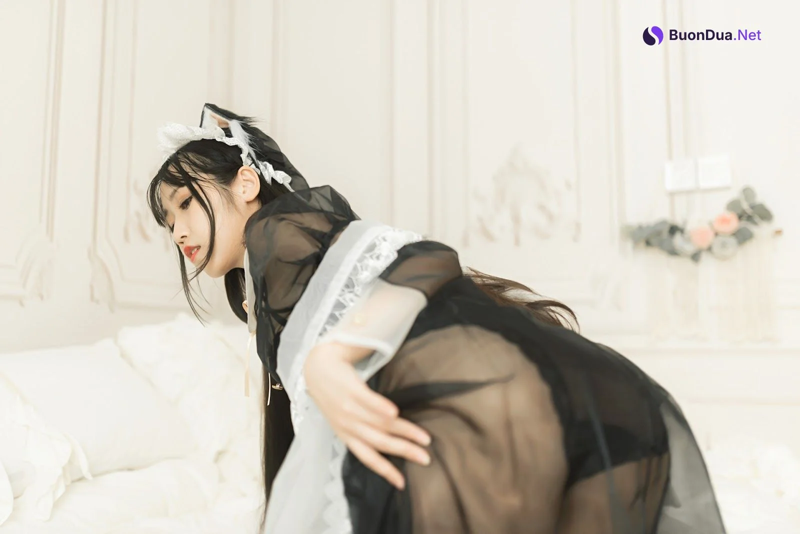 Cosplay 不呆猫 透明黑丝女仆 - Photo 10
