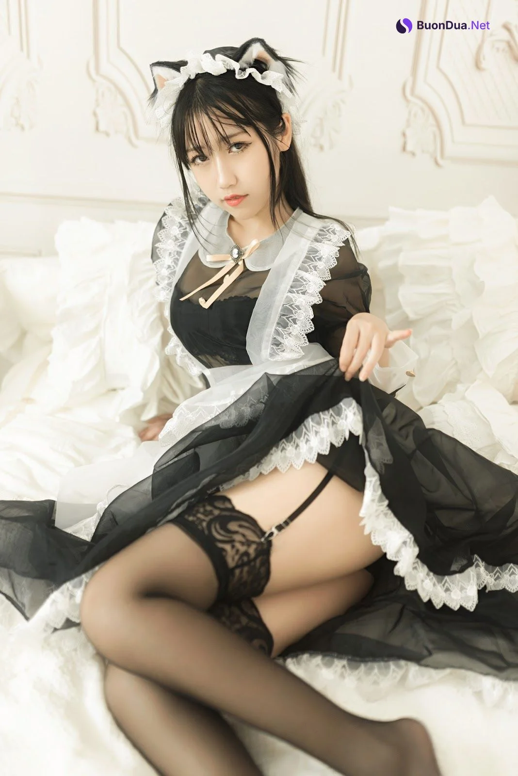 Cosplay 不呆猫 透明黑丝女仆 - Photo 14