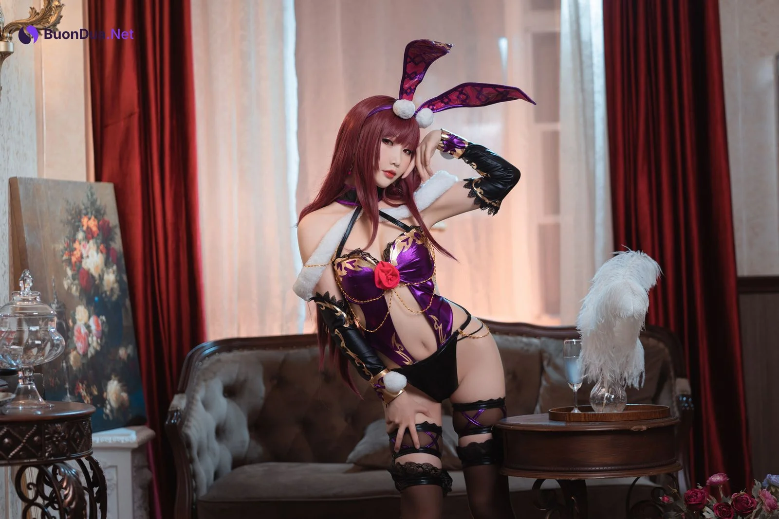 Cosplay 面饼仙儿 斯卡哈兔女郎 - Photo 3