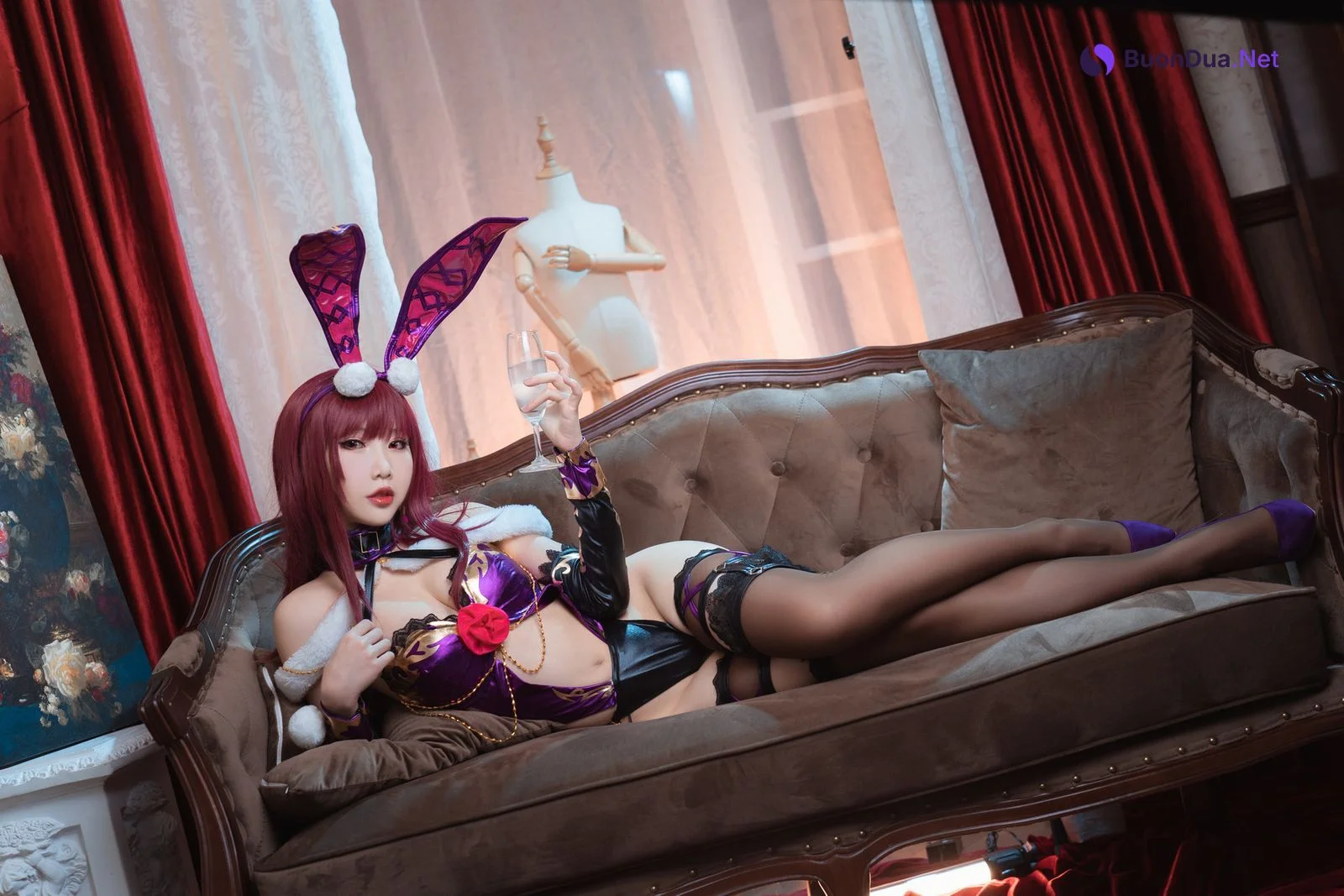 Cosplay 面饼仙儿 斯卡哈兔女郎 - Photo 8