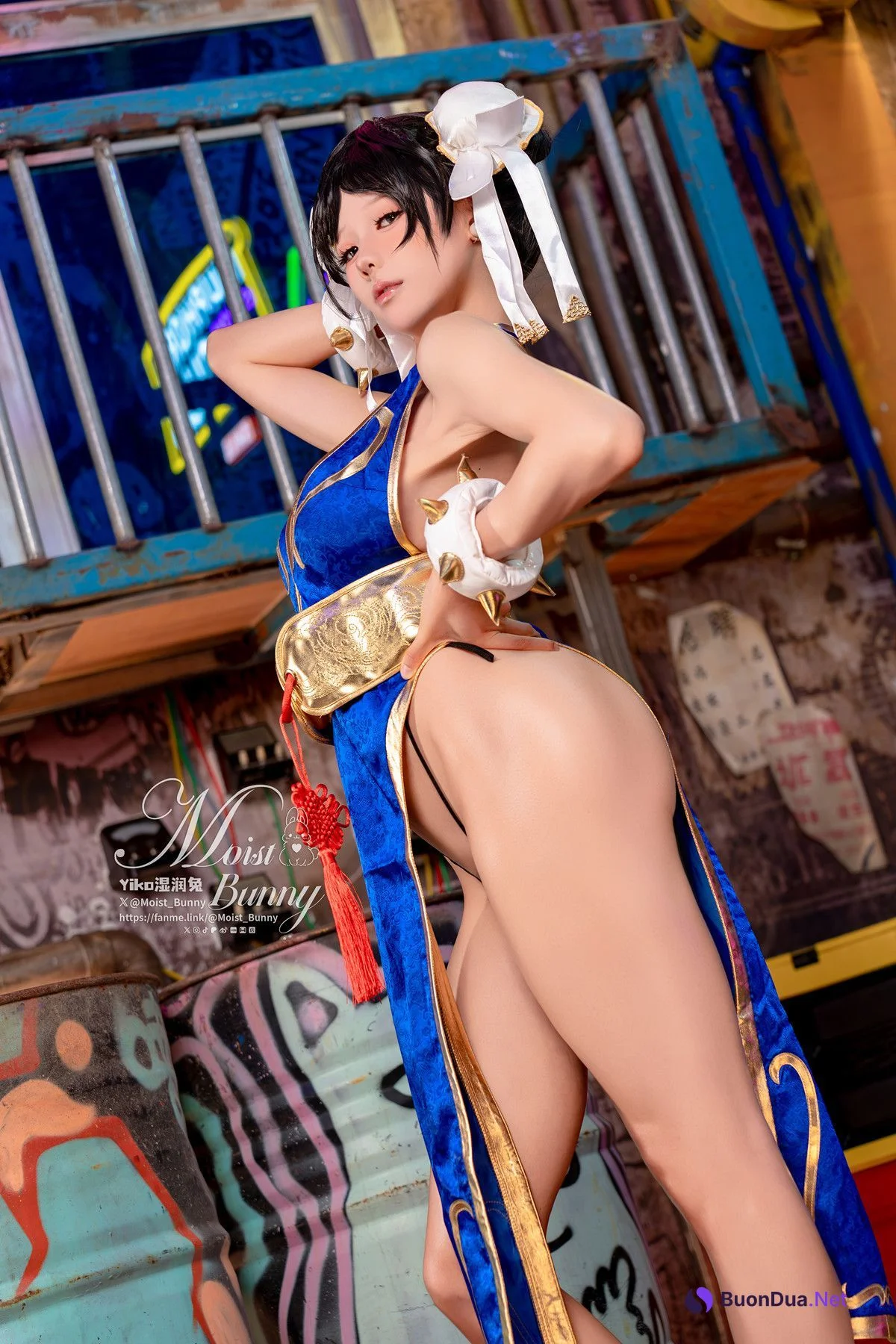 Cosplay 黏黏团子兔 – 2月作品『街霸-春丽』桃花中式 Set.01 - Photo 14