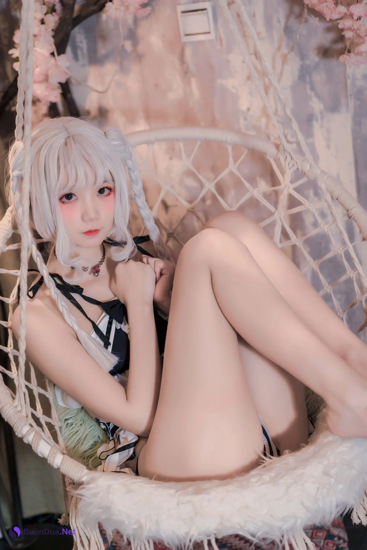 Cosplay 清纯少女五更百鬼 圣女 吊带黑丝 - Photo 20