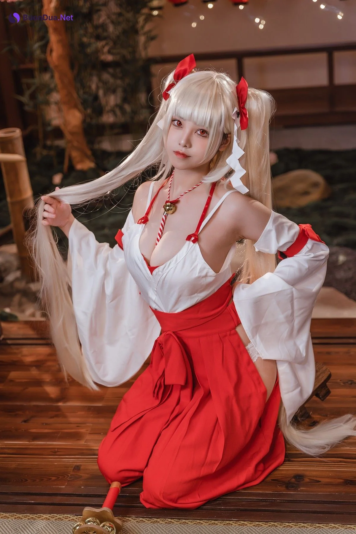 蜜汁猫裘 Cosplay 可畏巫女 - Photo 5