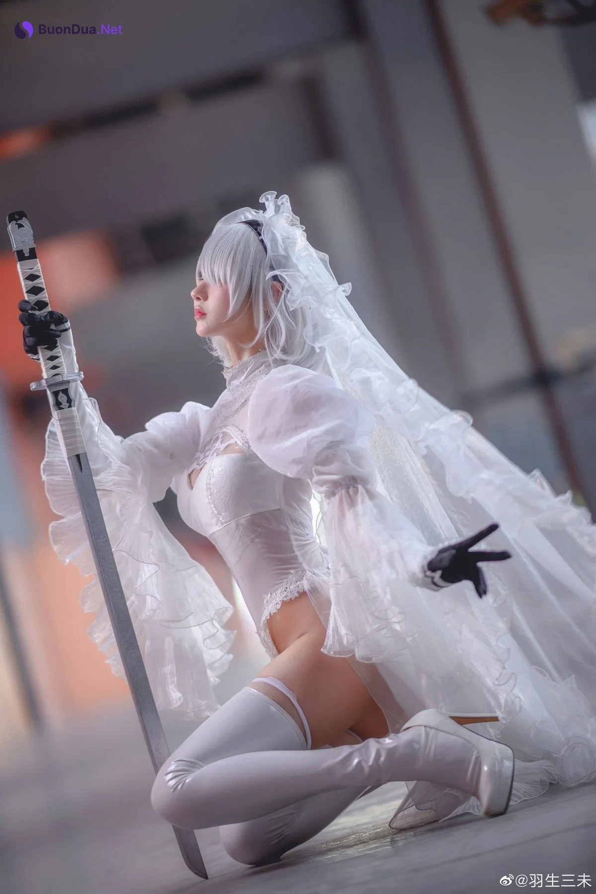 羽生三未 Cosplay 2B同人花嫁 - Photo 3