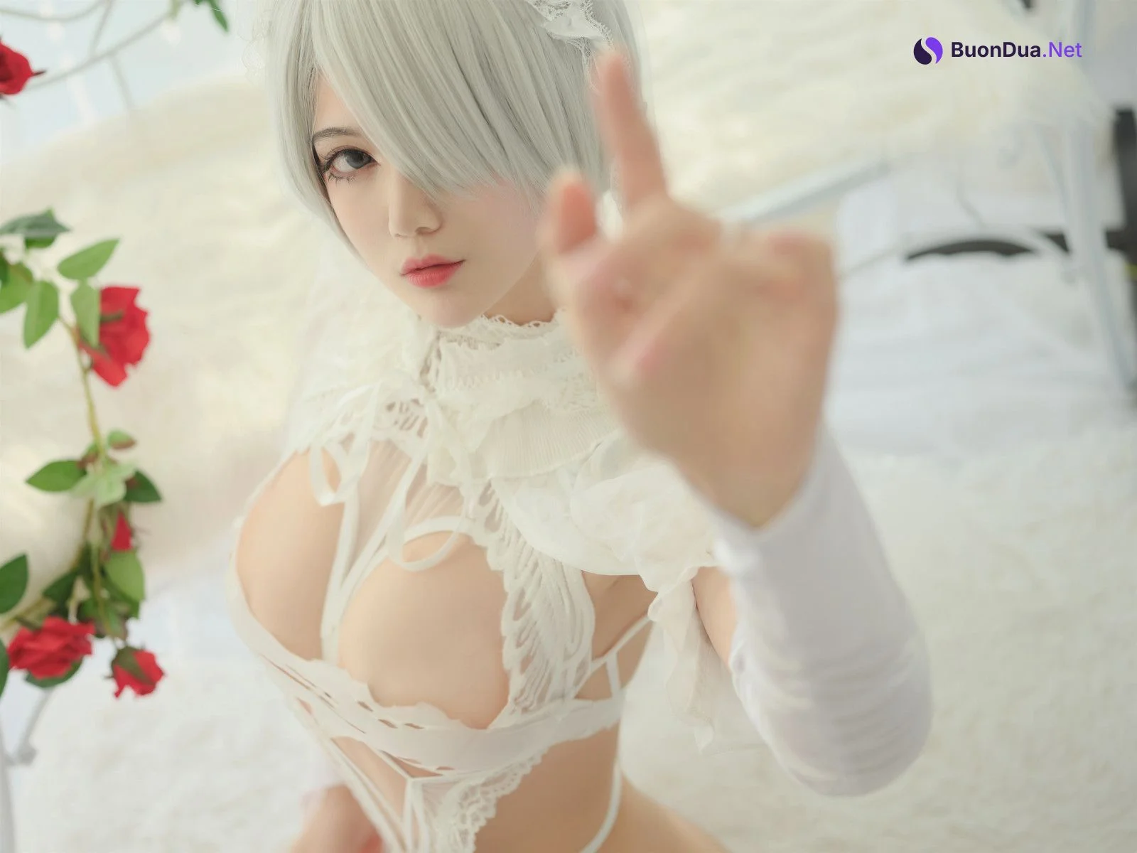 Cosplay 一米八的大梨子 2B Bride - Photo 17