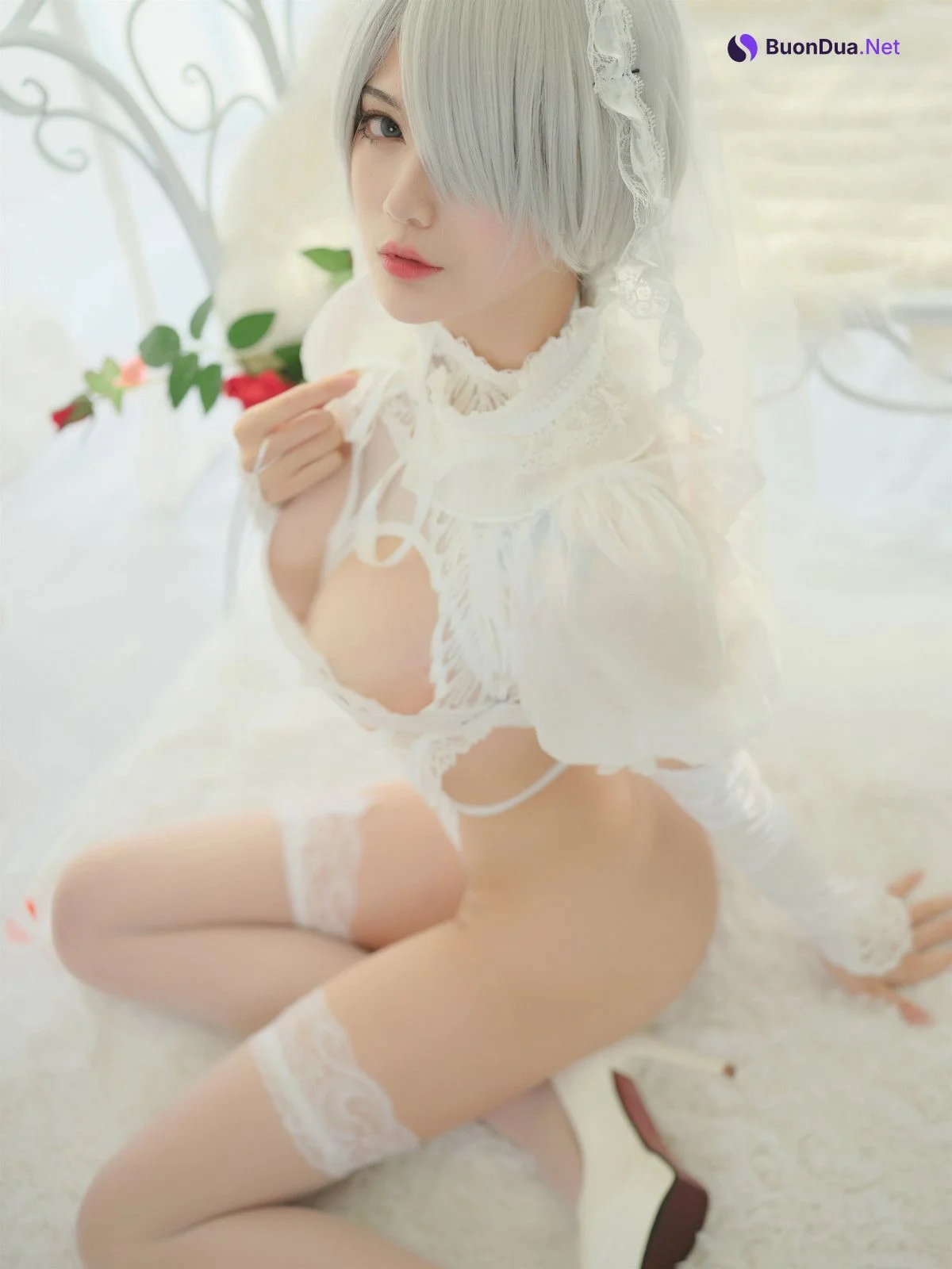 Cosplay 一米八的大梨子 2B Bride - Photo 19