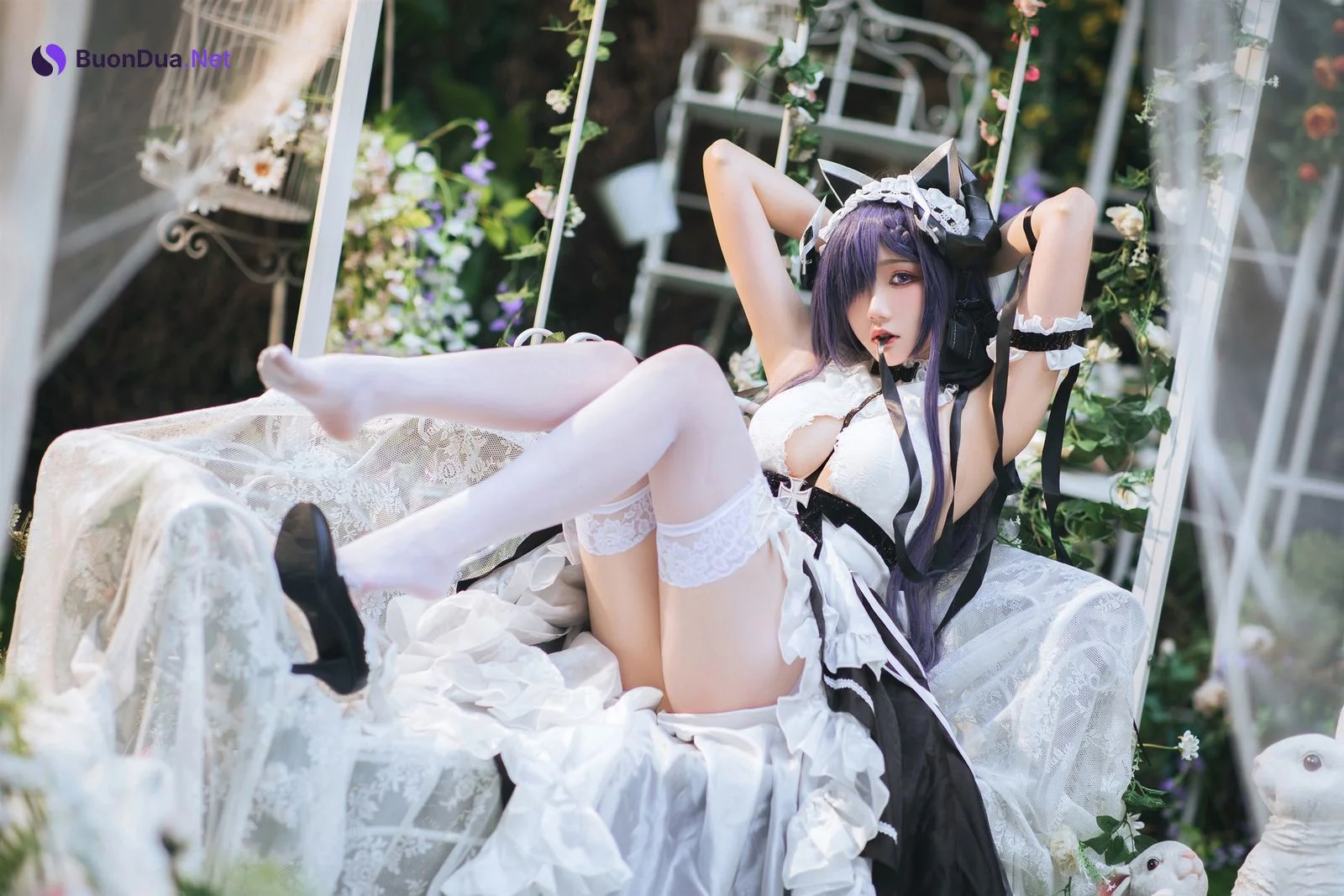 Cosplay 瓜希酱 碧蓝航线 奥古斯特女仆 - Photo 12