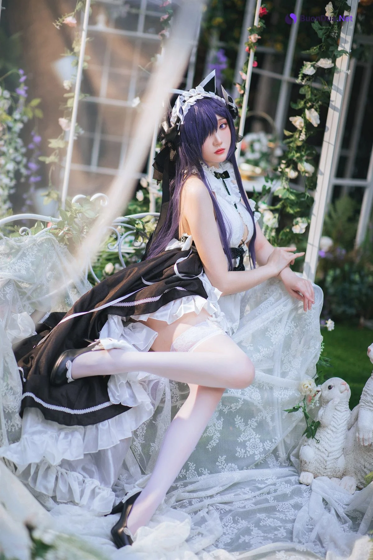 Cosplay 瓜希酱 碧蓝航线 奥古斯特女仆 - Photo 2