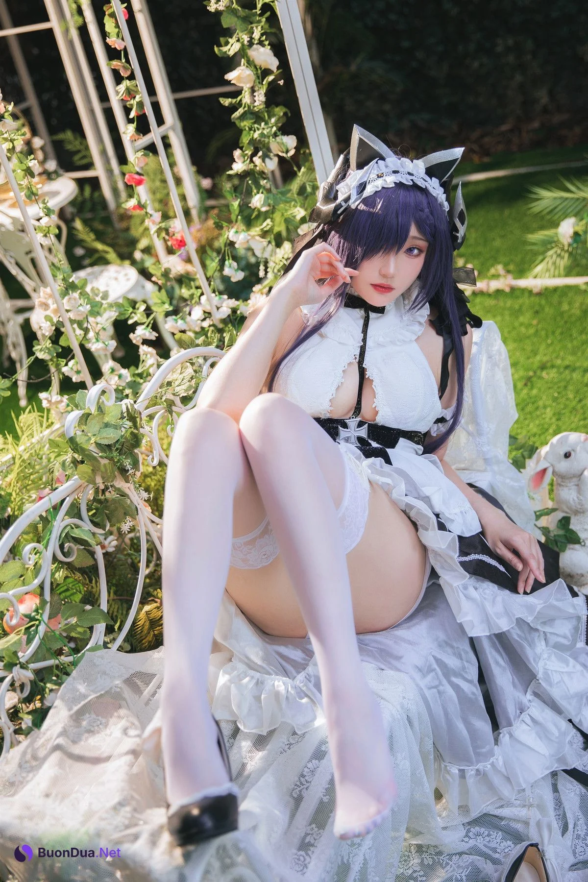 Cosplay 瓜希酱 碧蓝航线 奥古斯特女仆 - Photo 3
