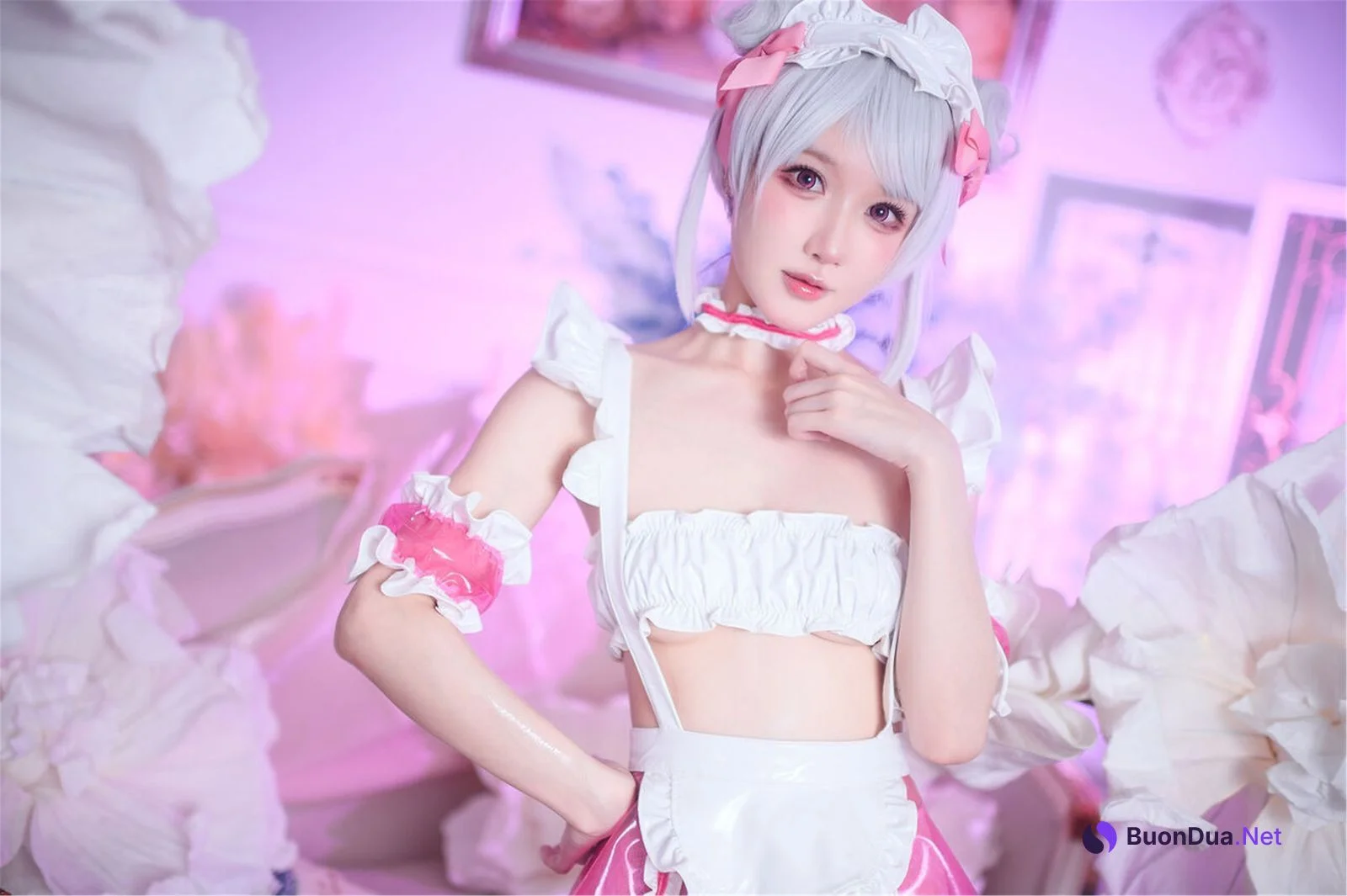 Cosplay 阿包也是兔娘 七夕粉粉女仆 - Photo 2