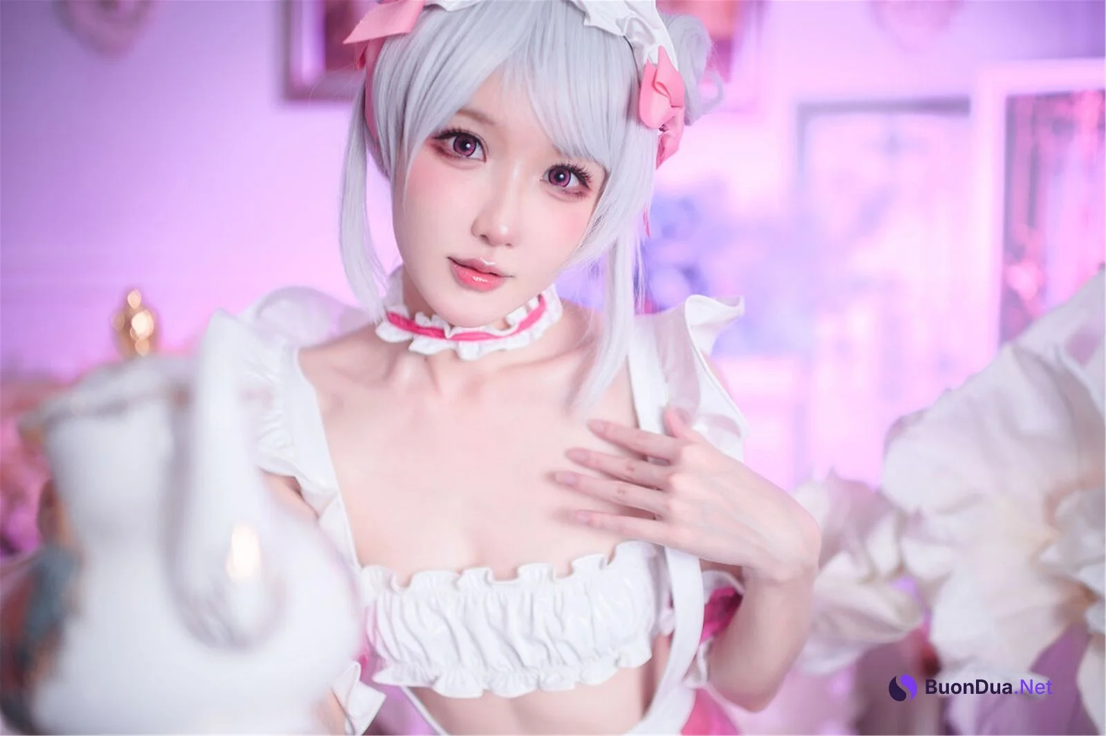 Cosplay 阿包也是兔娘 七夕粉粉女仆 - Photo 3