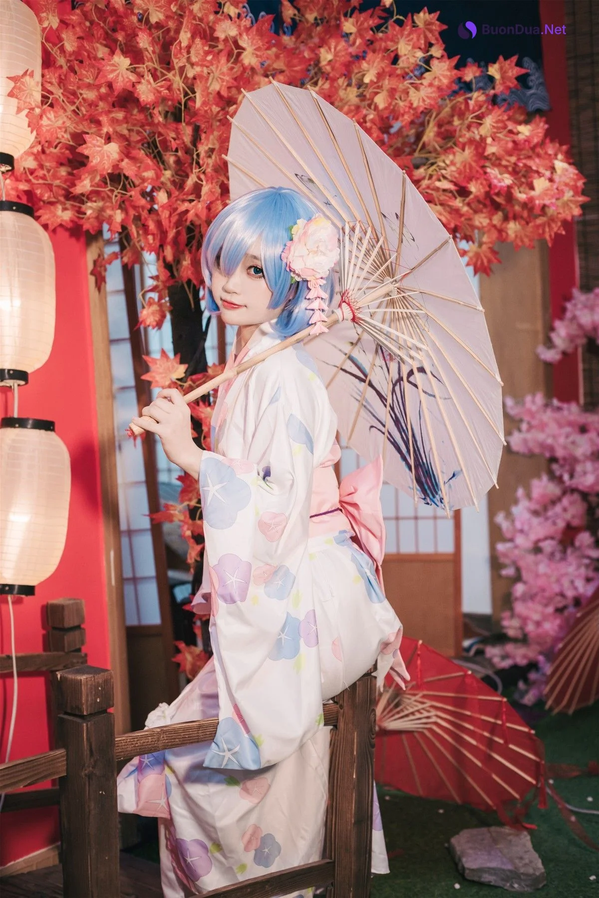 Cosplay 神沢永莉 蕾姆和风 - Photo 4