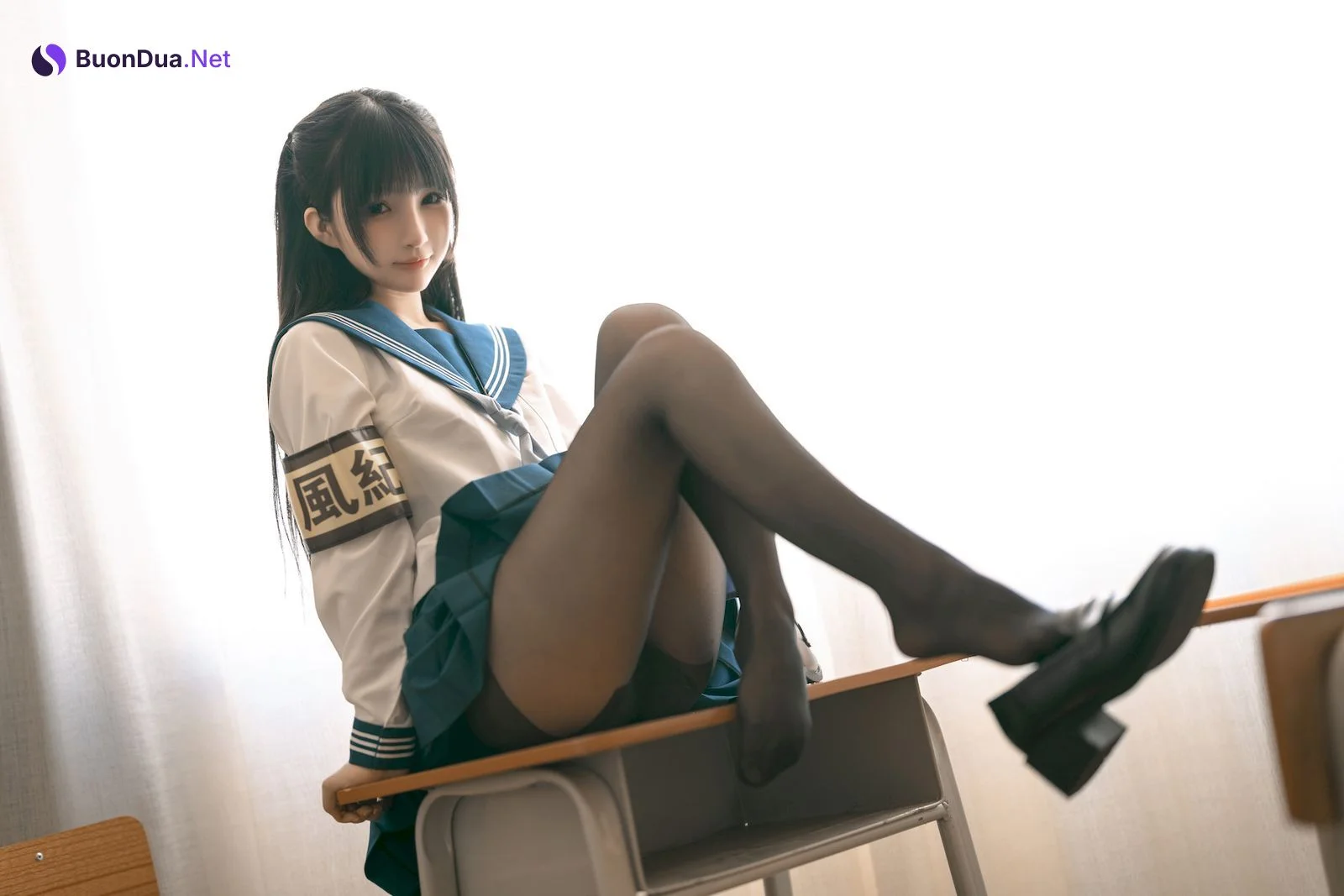 桜井宁宁 Cosplay 风纪委员 - Photo 12