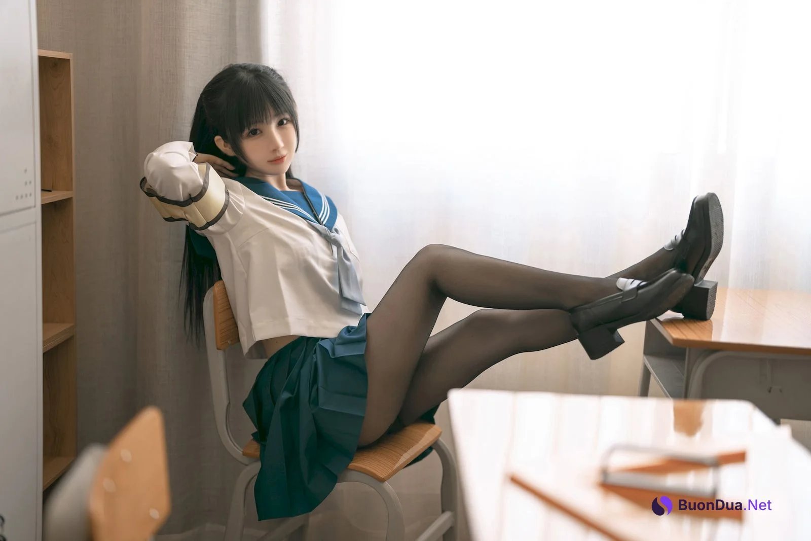桜井宁宁 Cosplay 风纪委员 - Photo 3