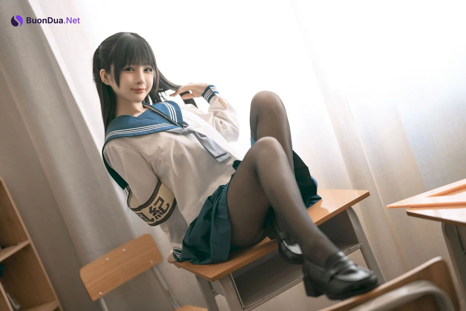 桜井宁宁 Cosplay 风纪委员 - Photo 7