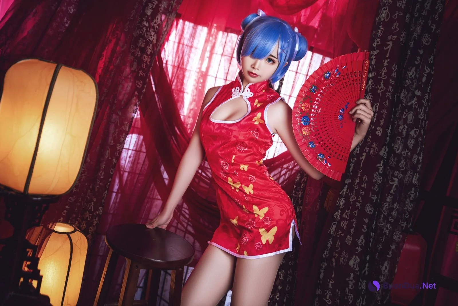 Cosplay 面饼仙儿 雷姆旗袍 - Photo 12