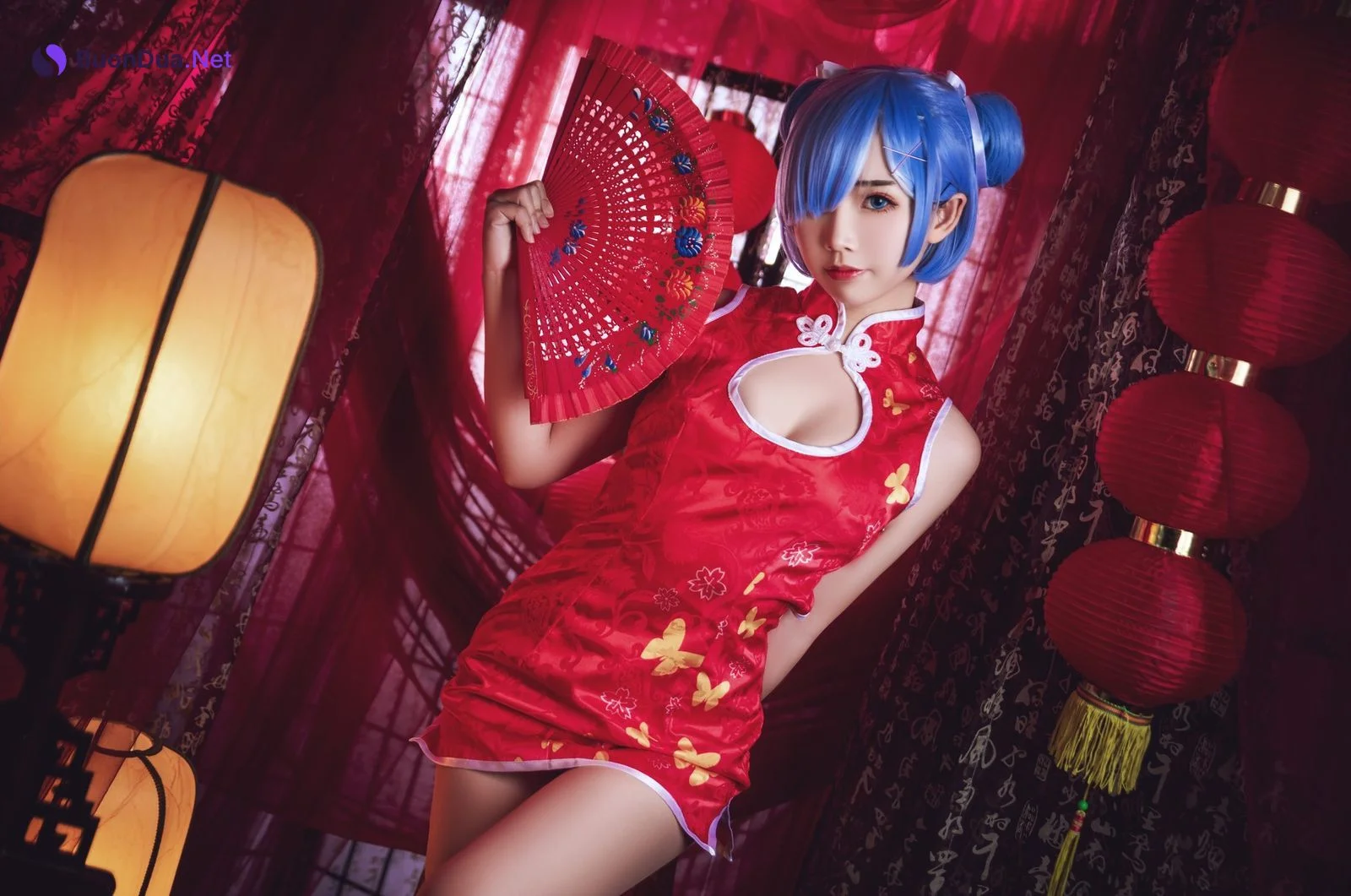 Cosplay 面饼仙儿 雷姆旗袍 - Photo 15