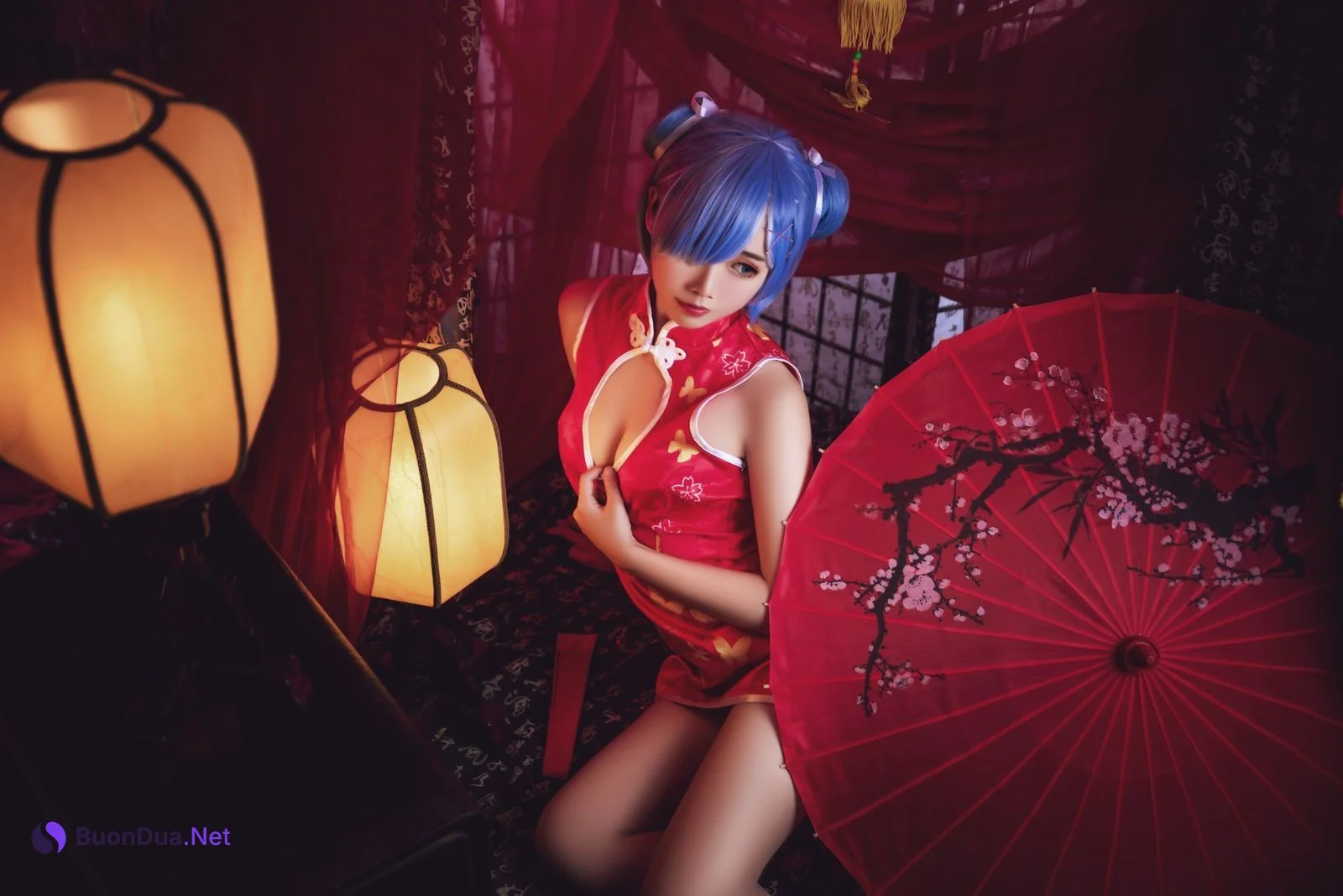 Cosplay 面饼仙儿 雷姆旗袍 - Photo 18
