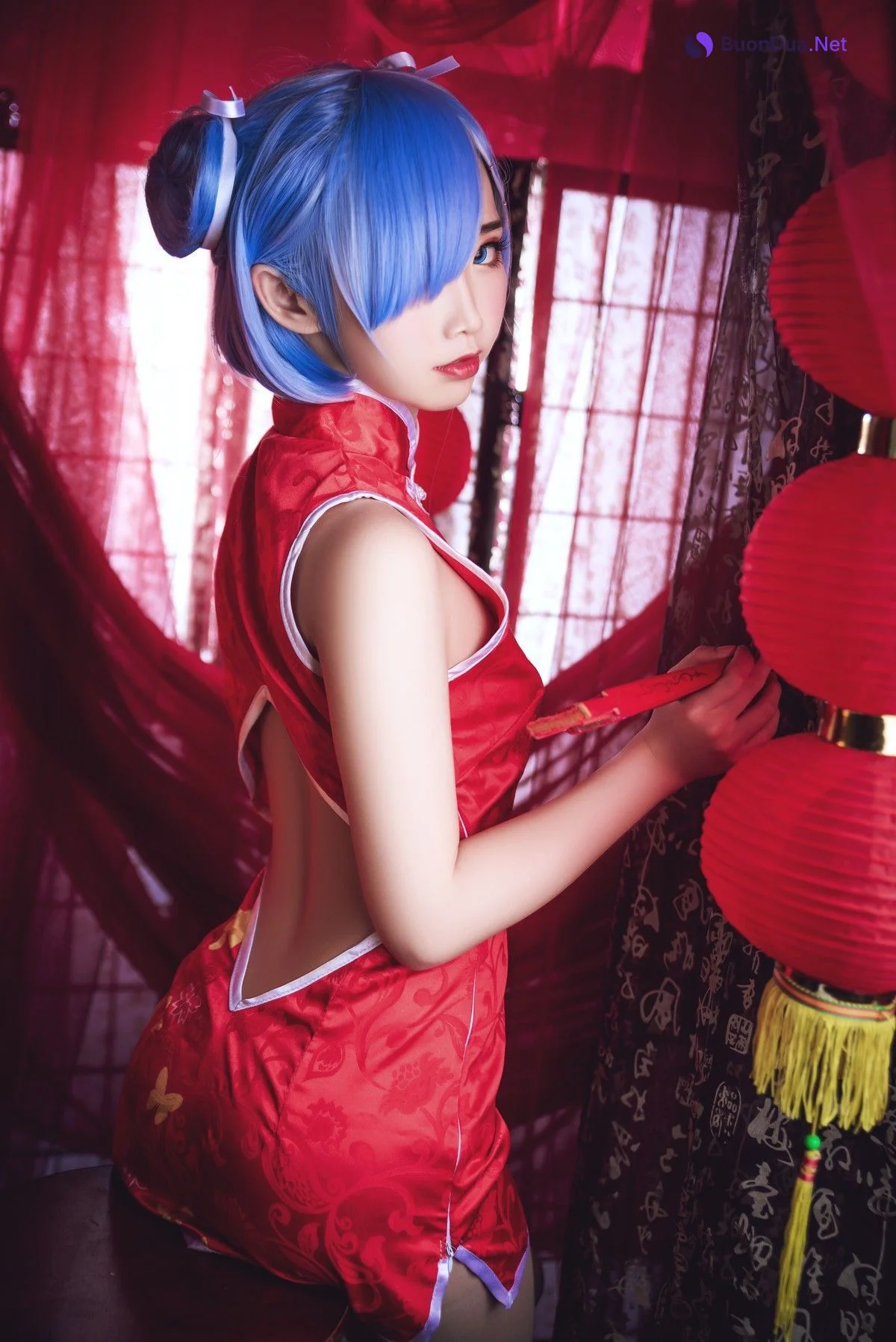 Cosplay 面饼仙儿 雷姆旗袍 - Photo 19