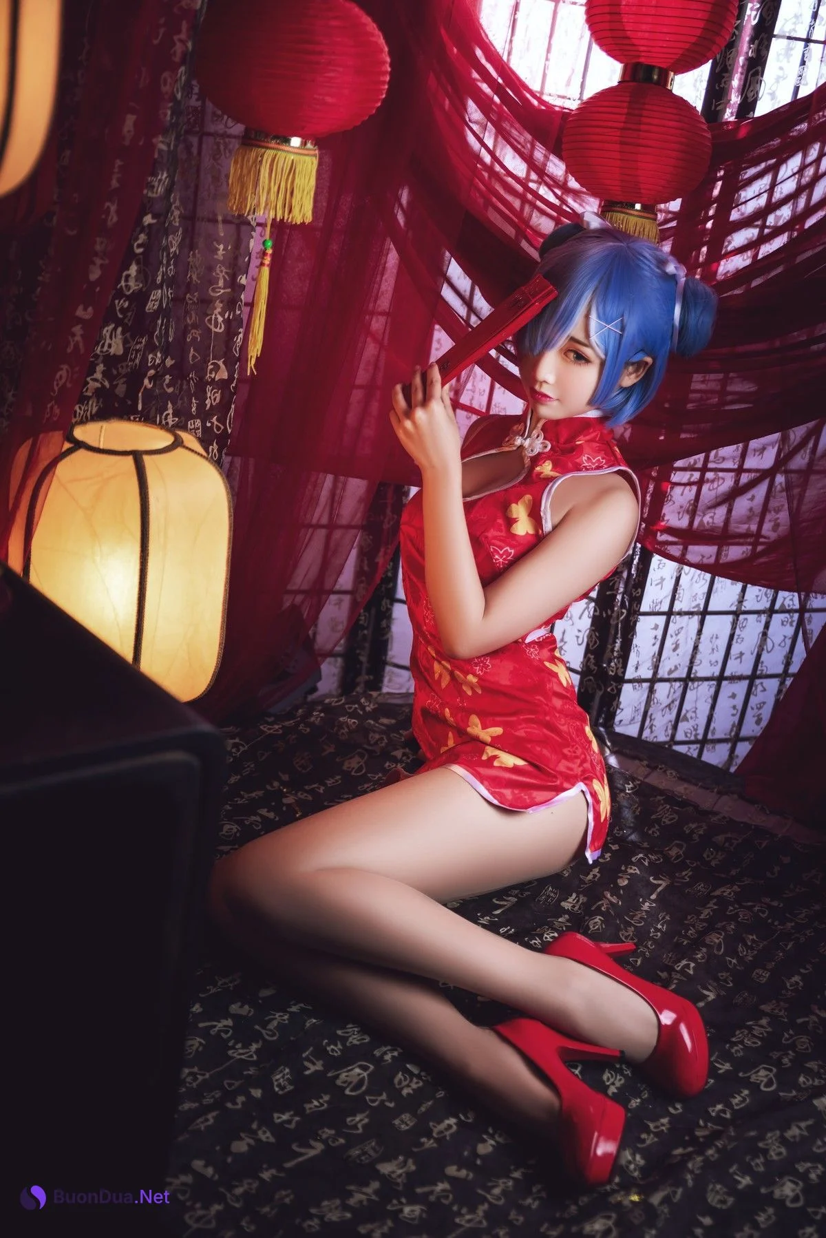 Cosplay 面饼仙儿 雷姆旗袍 - Photo 3