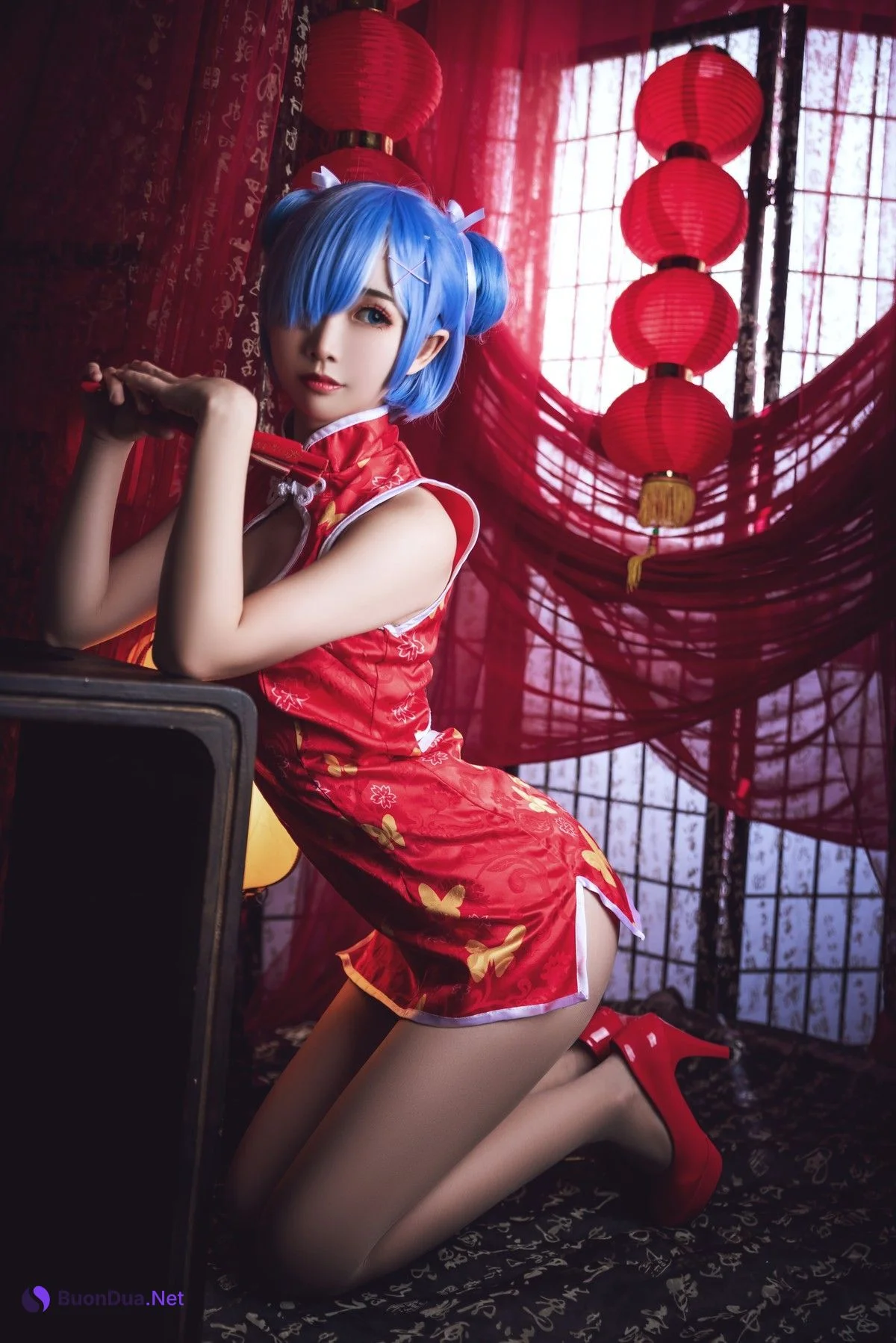 Cosplay 面饼仙儿 雷姆旗袍 - Photo 5