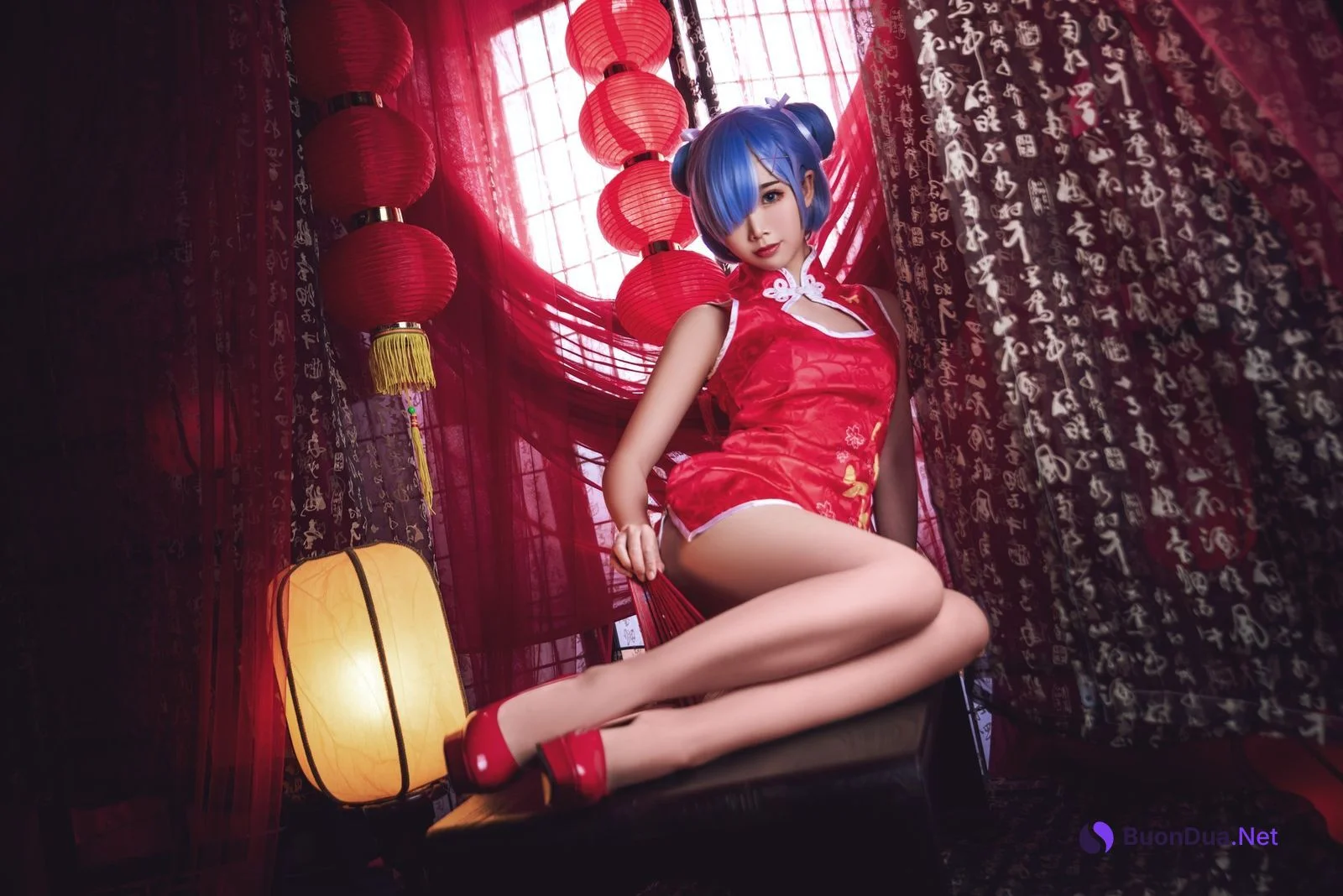 Cosplay 面饼仙儿 雷姆旗袍 - Photo 6