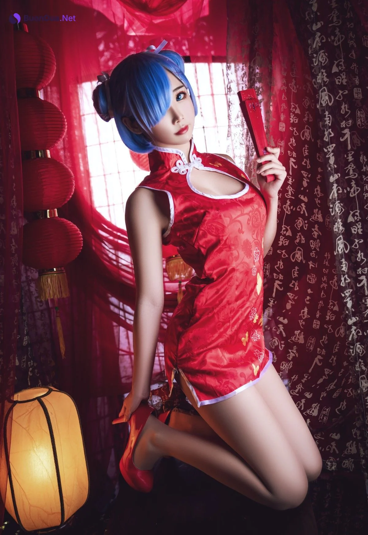 Cosplay 面饼仙儿 雷姆旗袍 - Photo 7