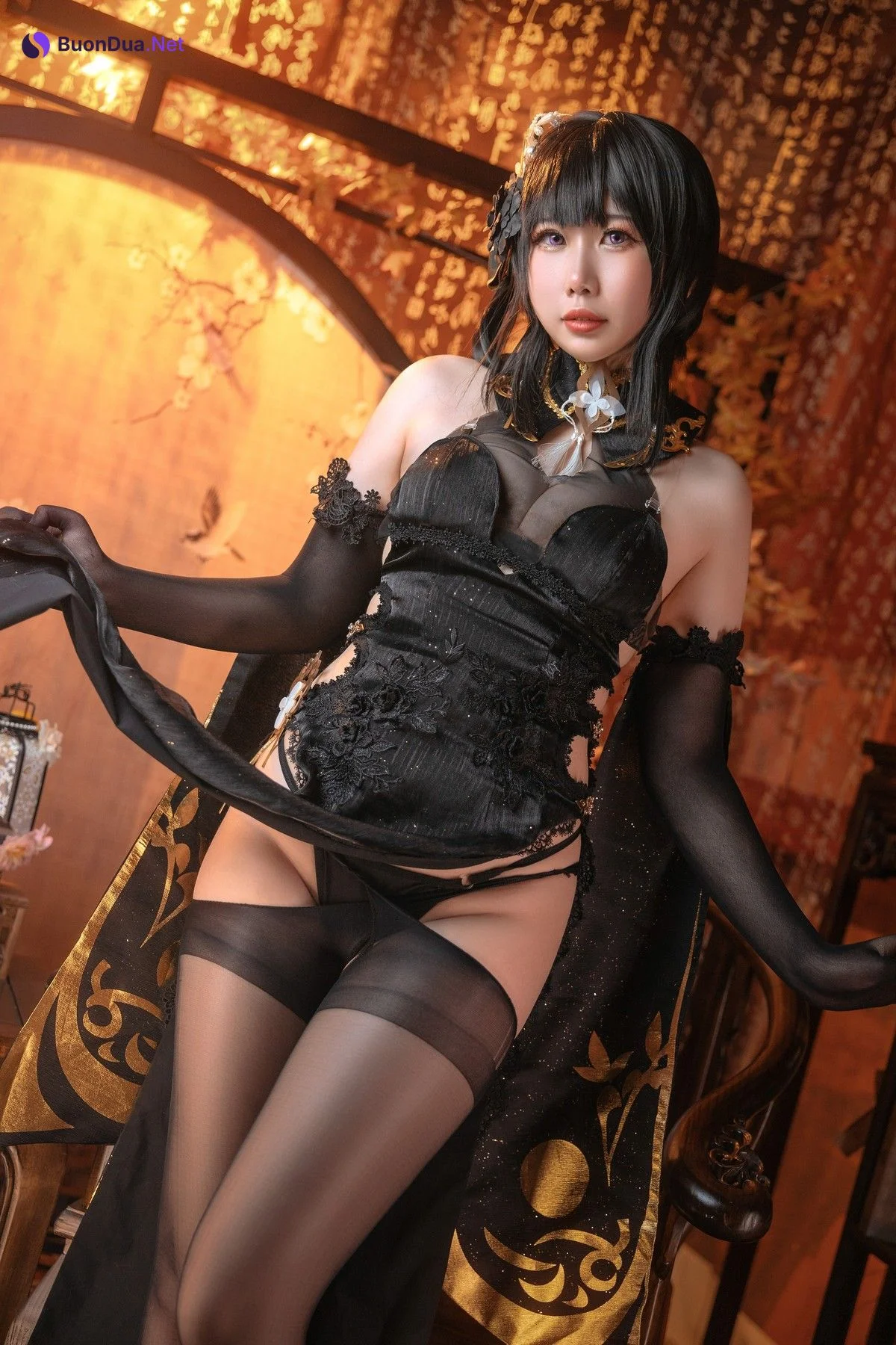九言&喜茶苍苍子 Cosplay 碧蓝航线 镇海白黒双人 - Photo 14