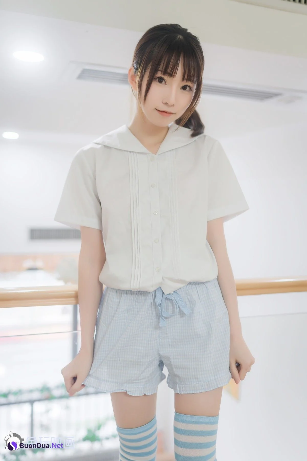 Cosplay 兔玩映画 蓝白条纹袜 - Photo 7