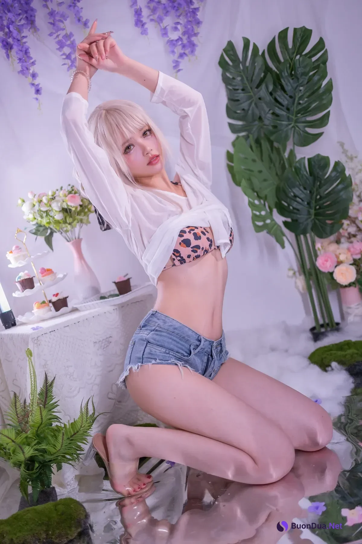 Cosplay 千反田鹿子 – 罩纱豹纹泳装 - Photo 16